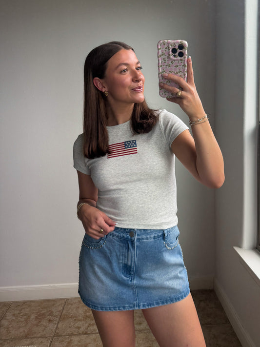 American Flag Baby Tee