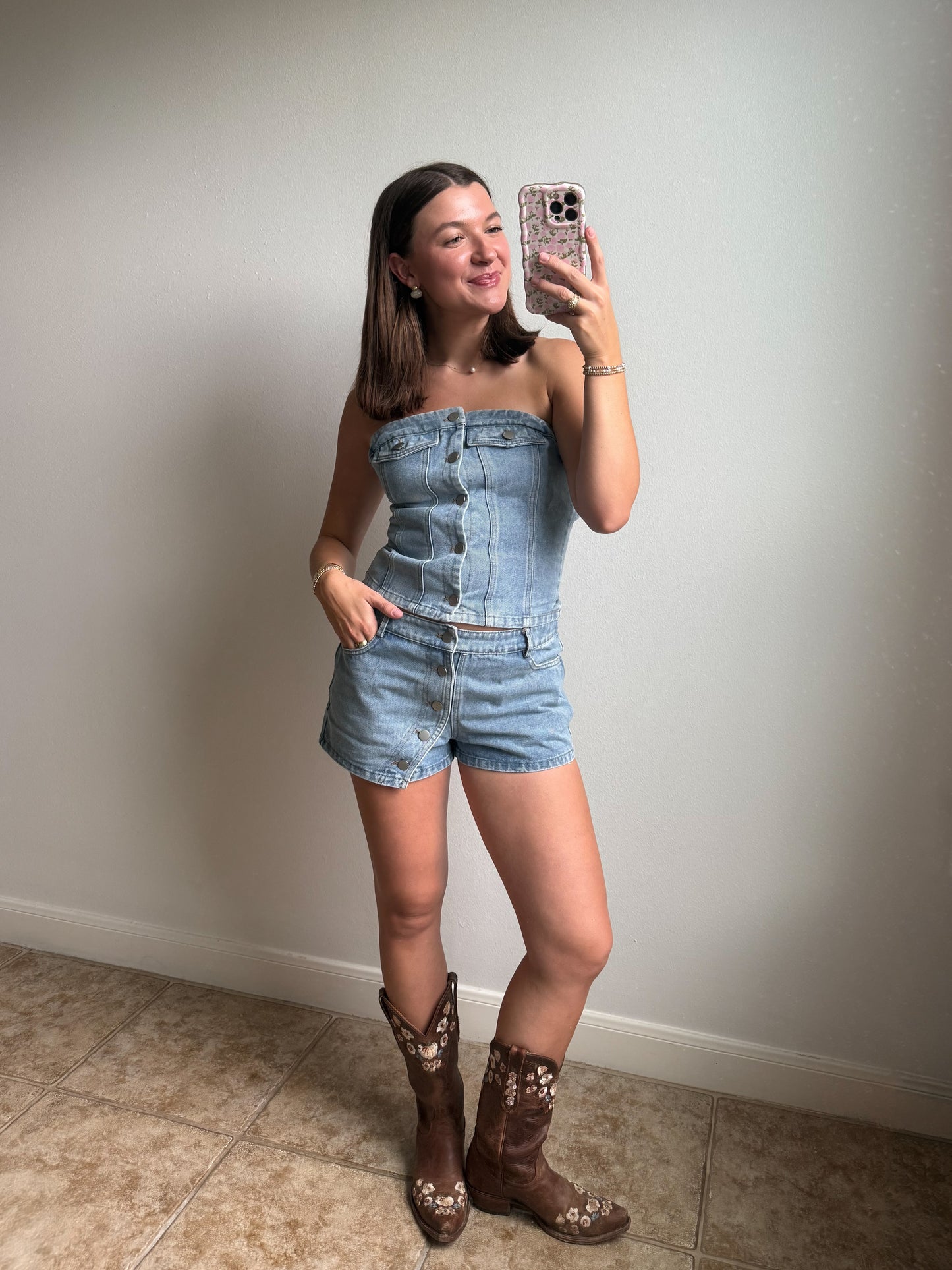 Sutton Denim Button Shorts