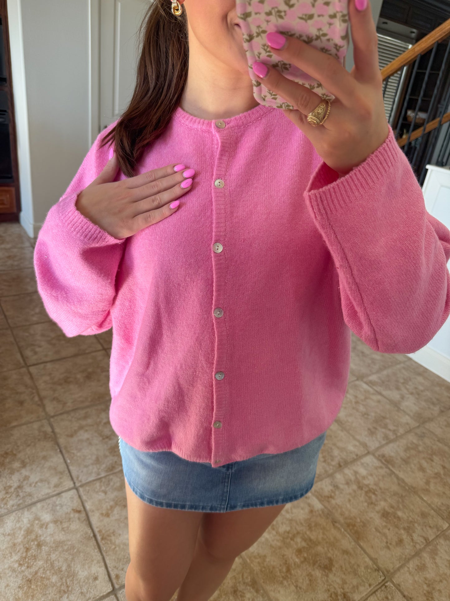 Pink Peony Cardigan