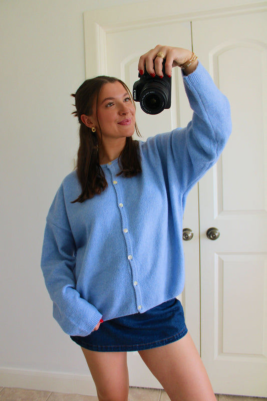 Baby Blue Knit Cardigan