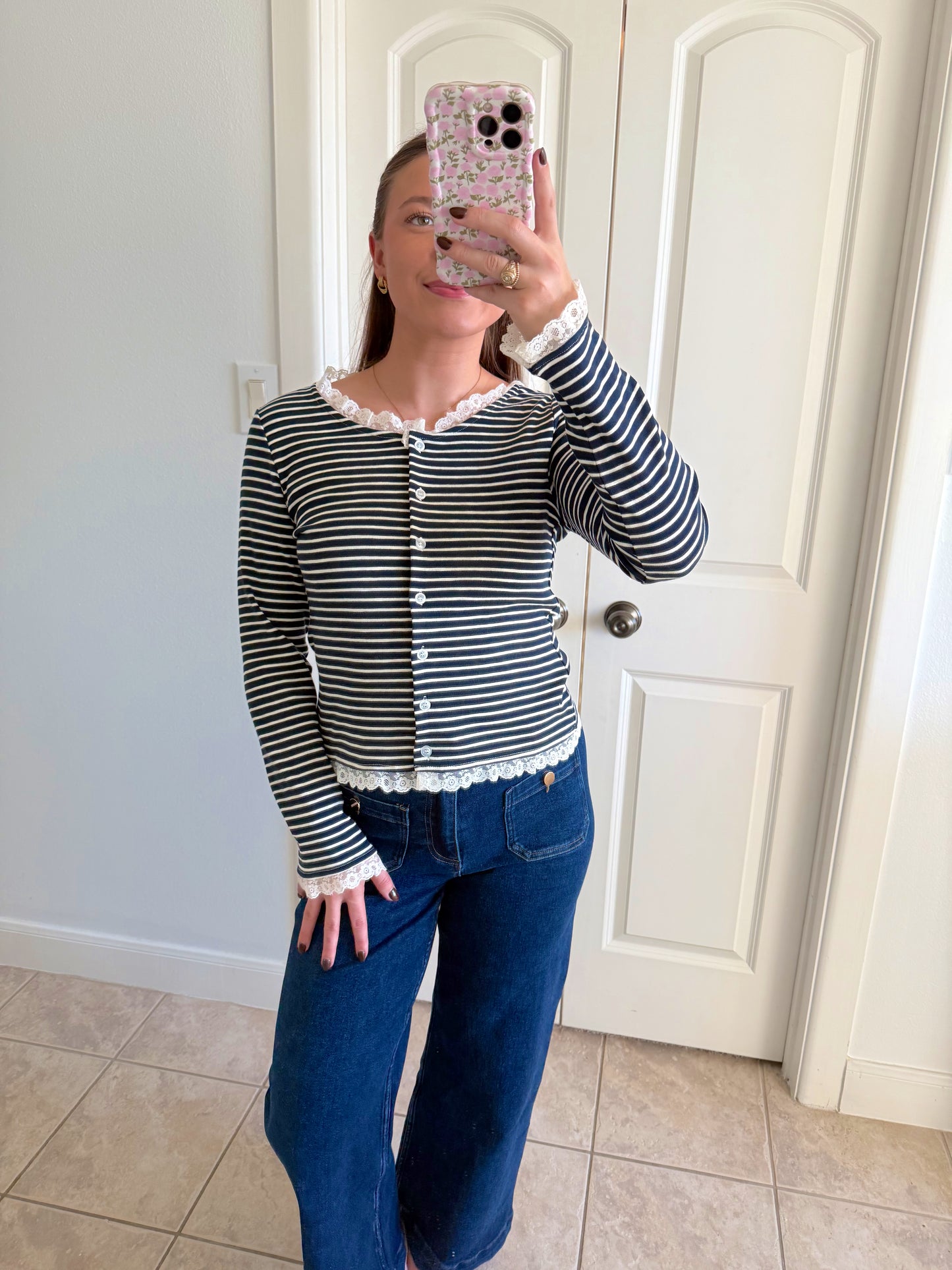 French Ruffle Trim Top