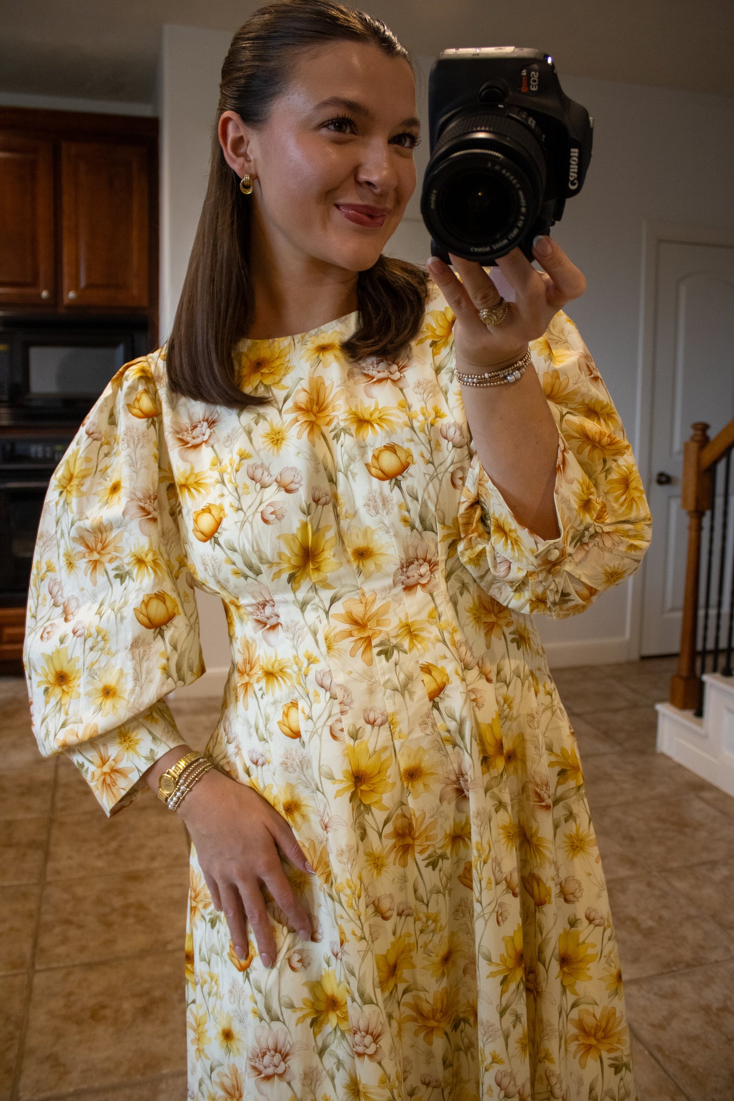 Golden Sunflower Maxi Dress