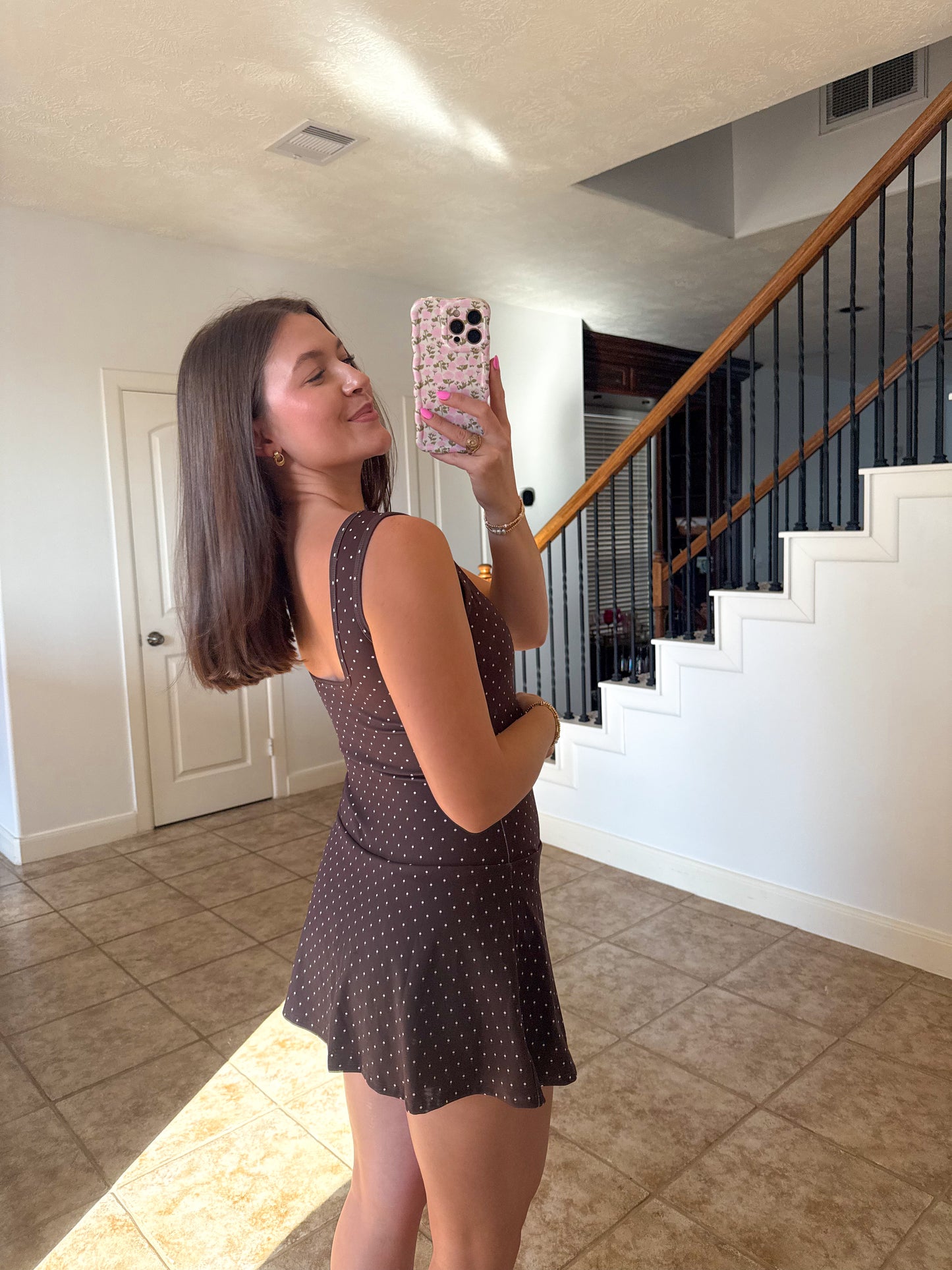 Chocolate Polka Dot Athletic Dress