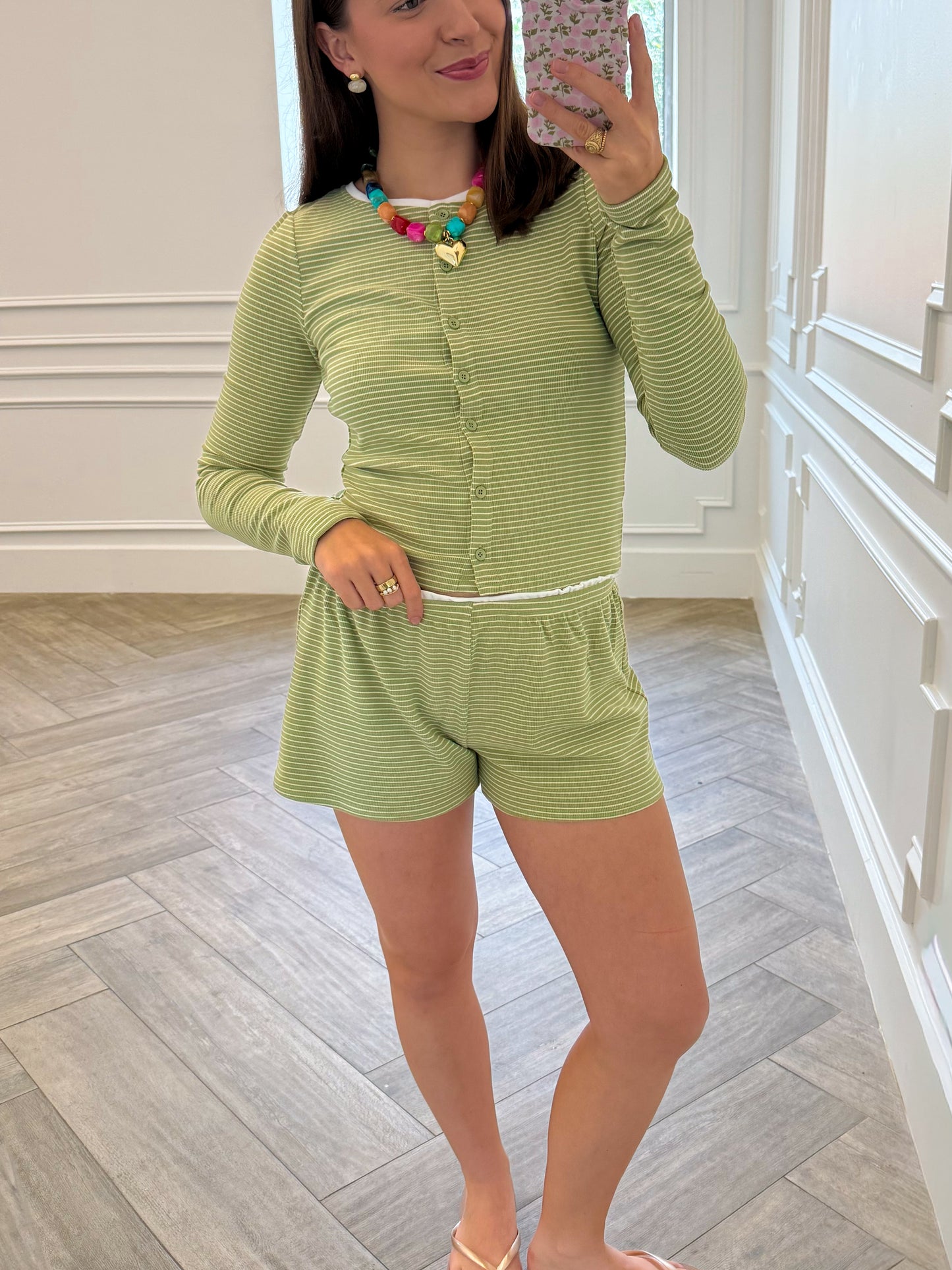 Matcha Striped Lounge Set