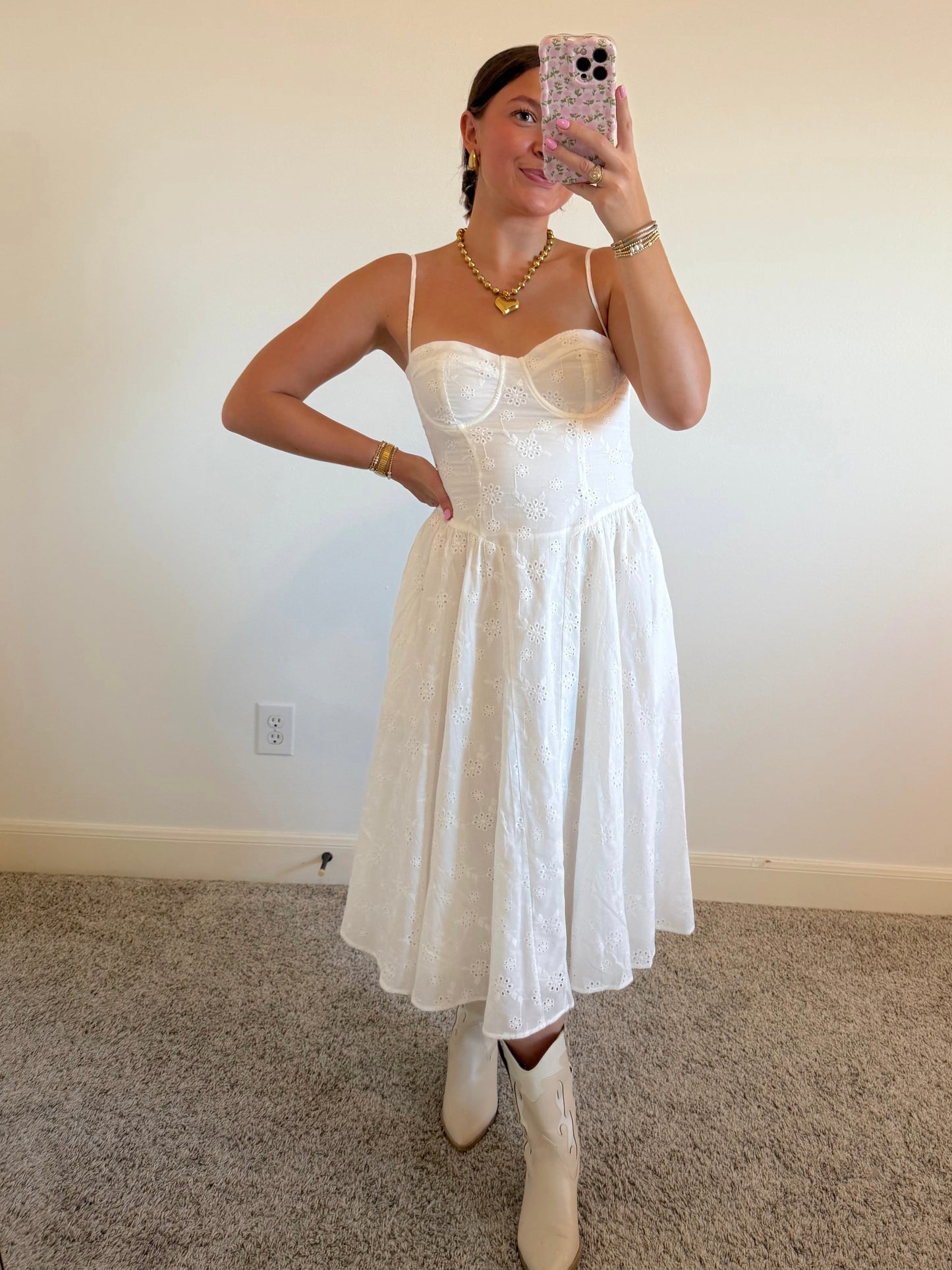 Lily Eyelet Midi Dress