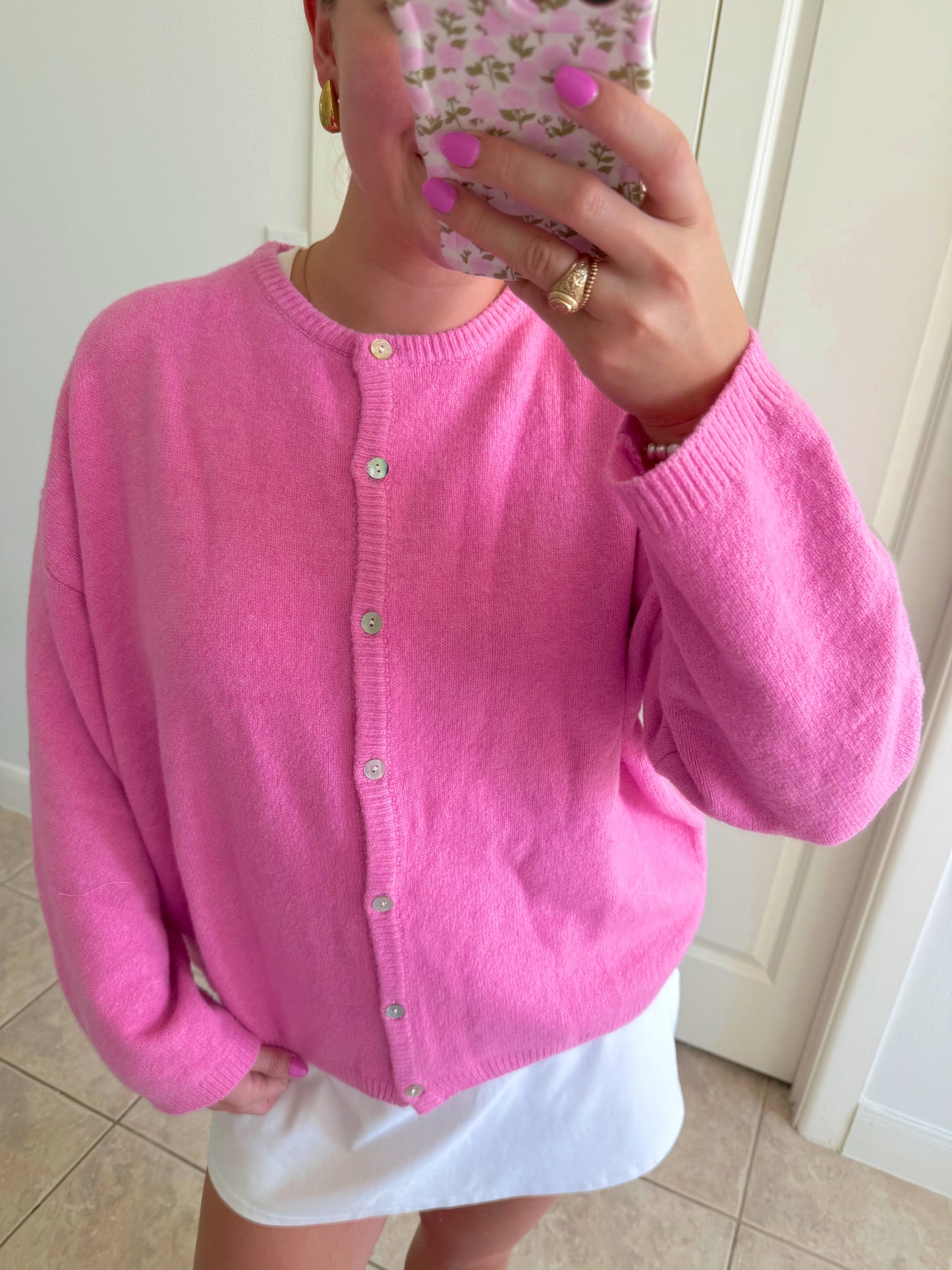 Pink Peony Cardigan