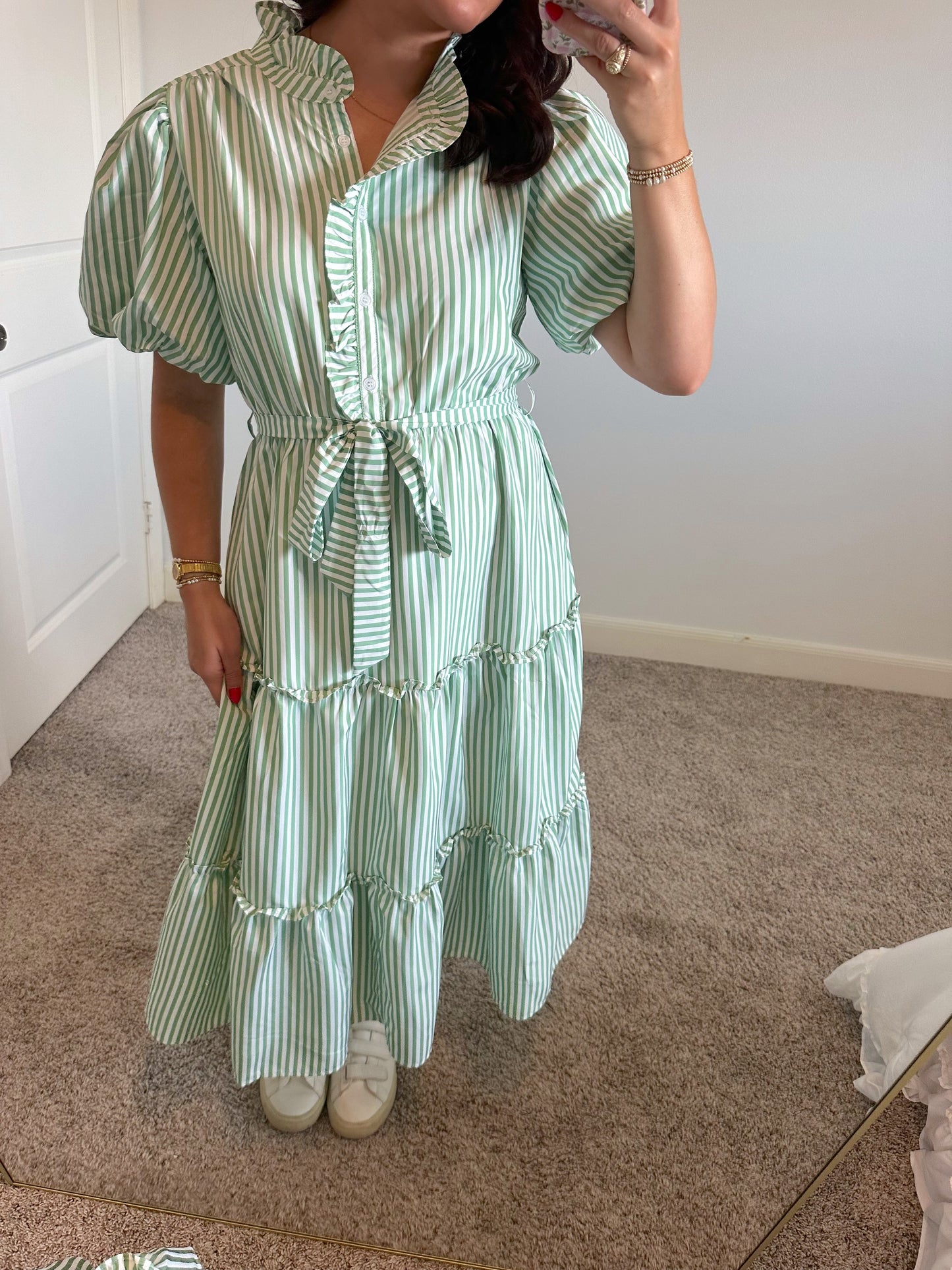 Garden Ruffle Midi Dress