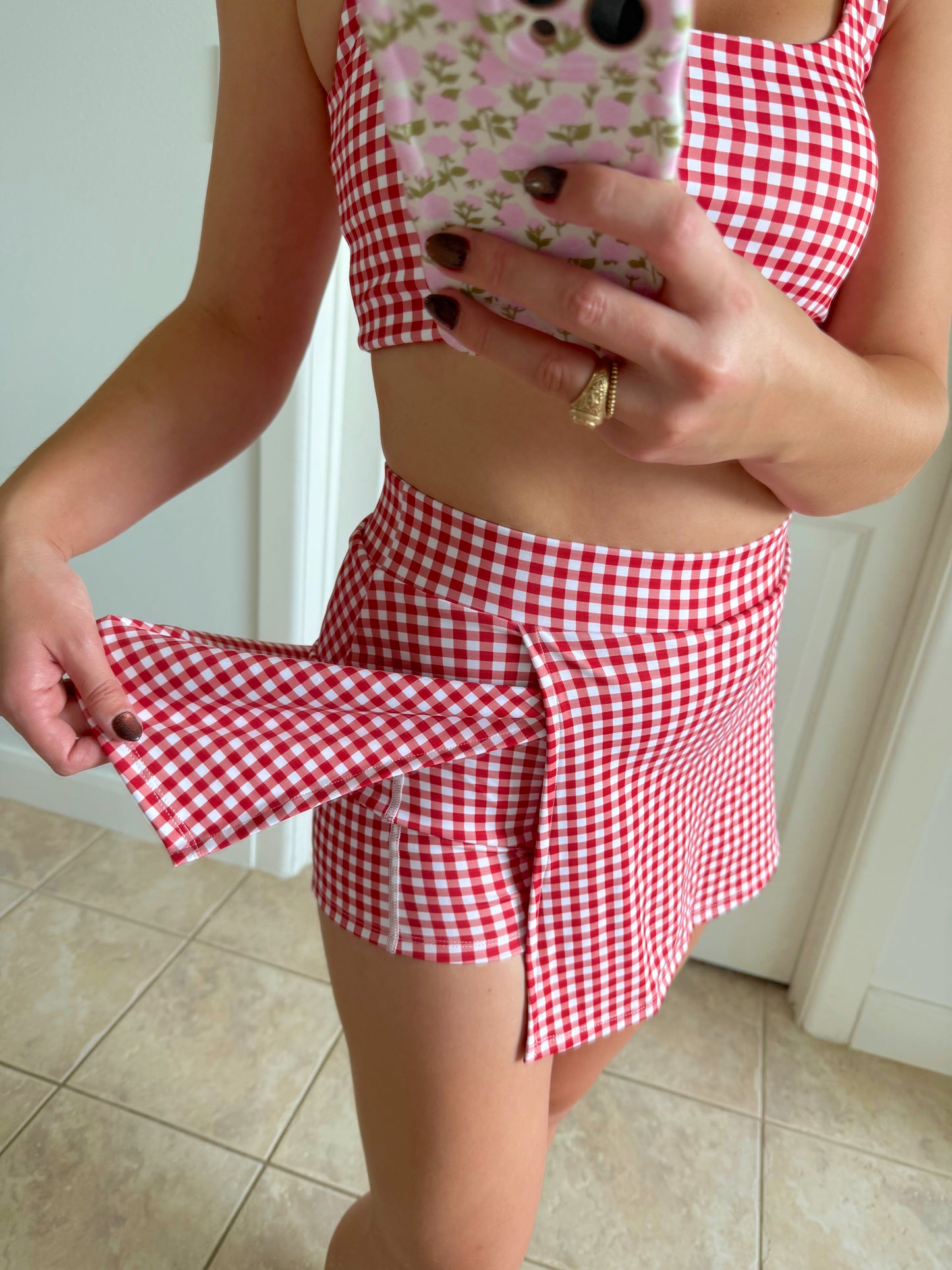 Cherry Athletic Skirt Set