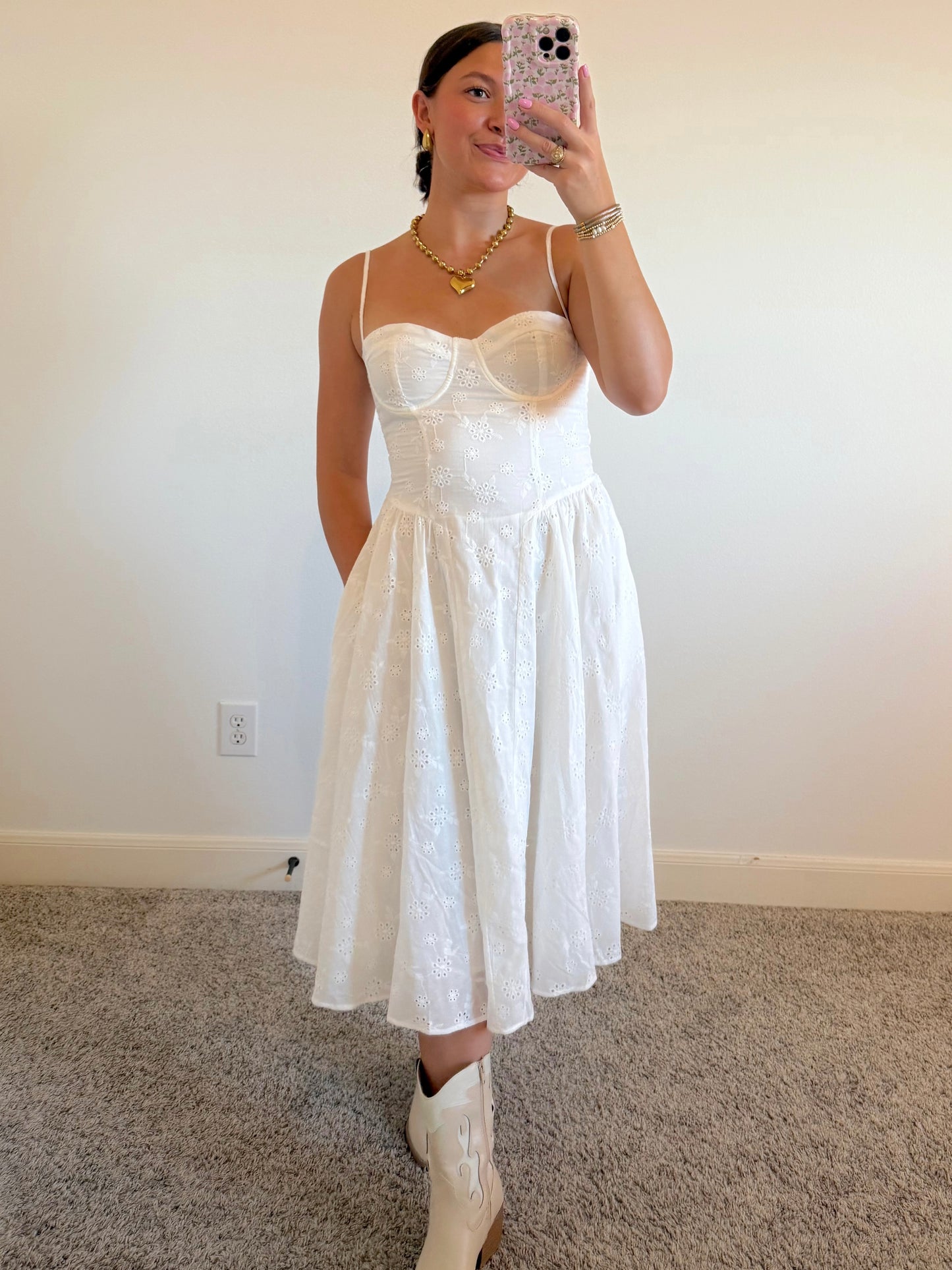 Lily Eyelet Midi Dress