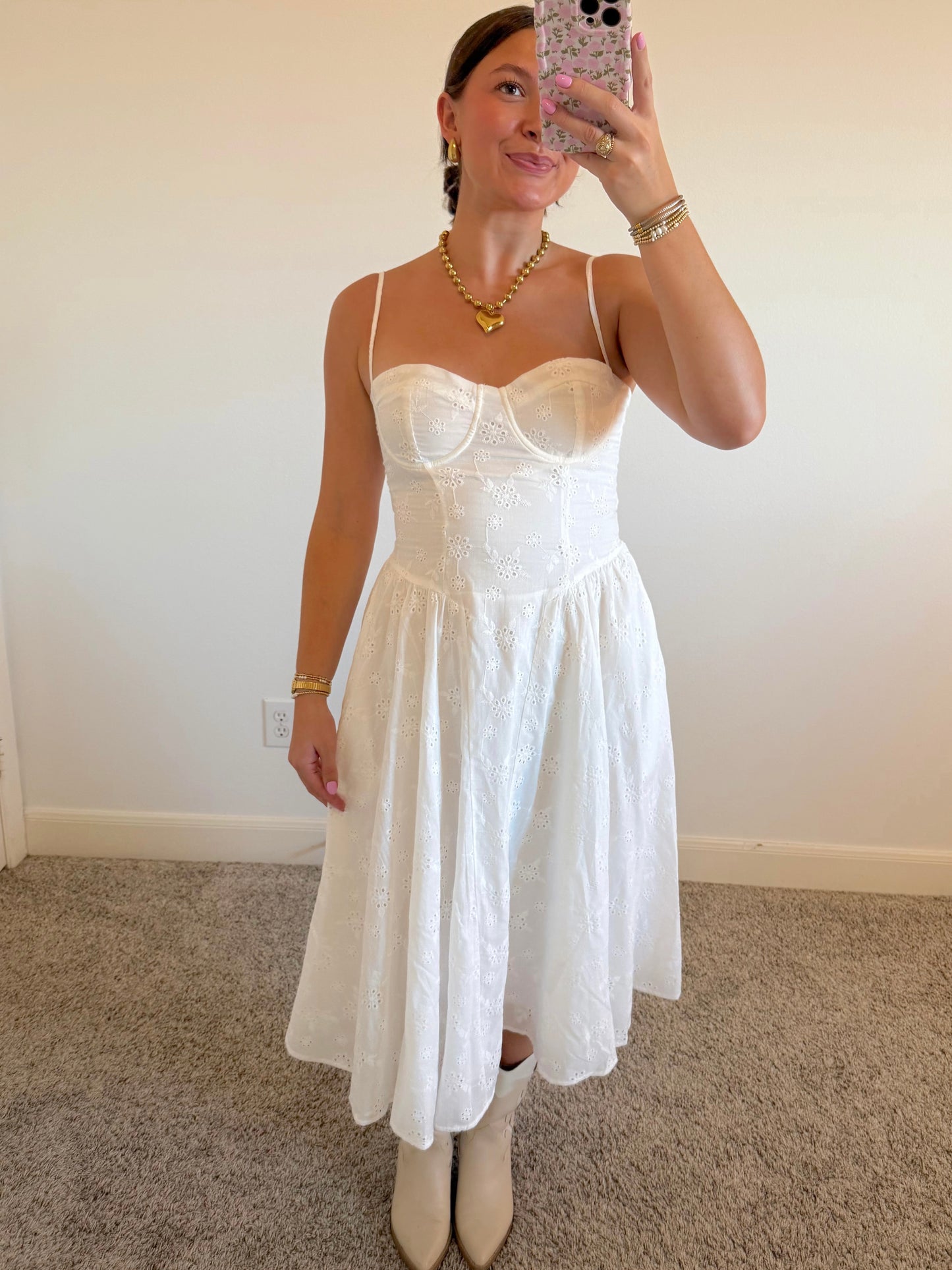 Lily Eyelet Midi Dress