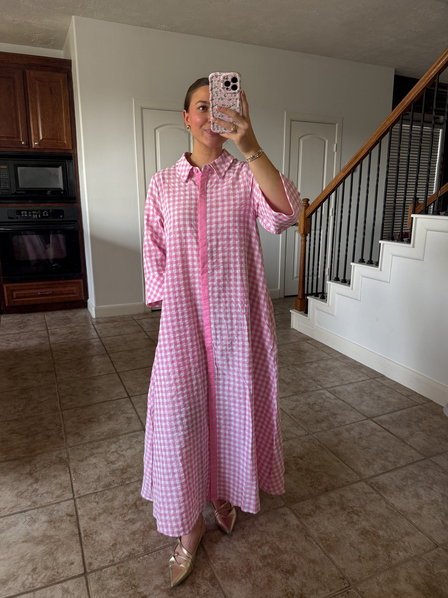 Pink Charm Gingham Dress