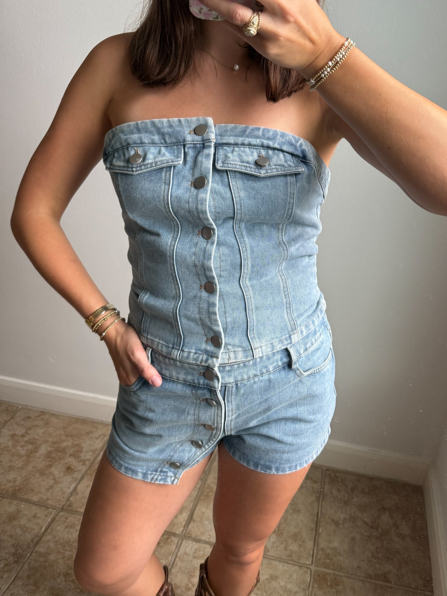 Sutton Denim Tube Top