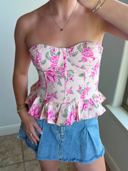 Rose Garden Strapless Top
