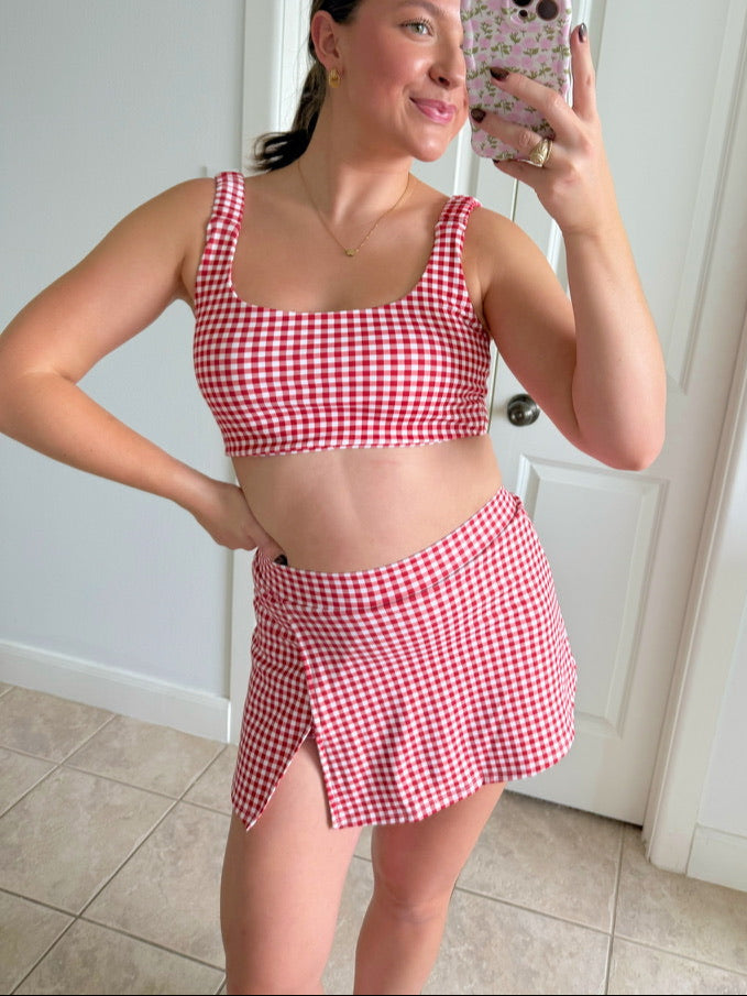 Cherry Athletic Skirt Set