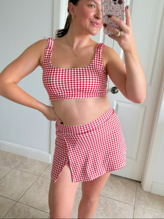 Cherry Athletic Skirt Set