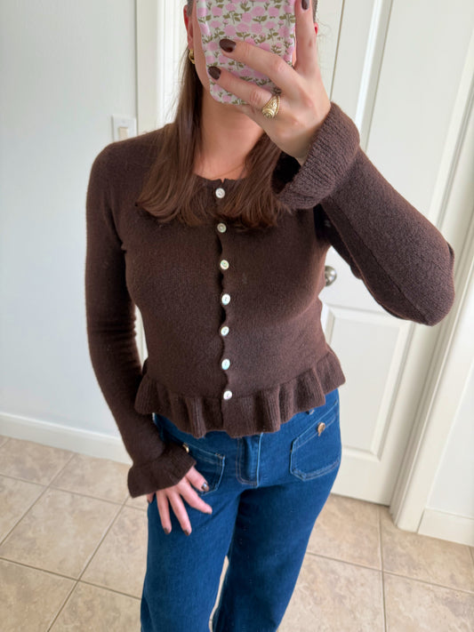 Espresso Ruffle Sweater