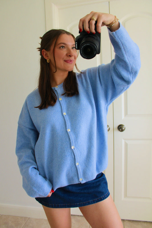 Baby Blue Knit Cardigan