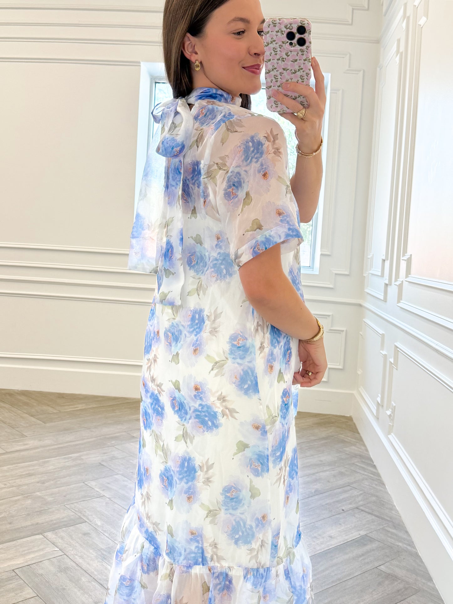 Hydrangea Sheer Maxi Dress