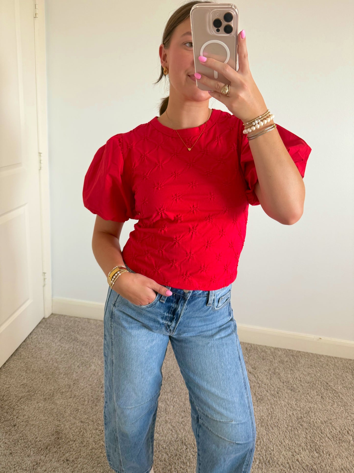 Rosie Flower Embossed Top