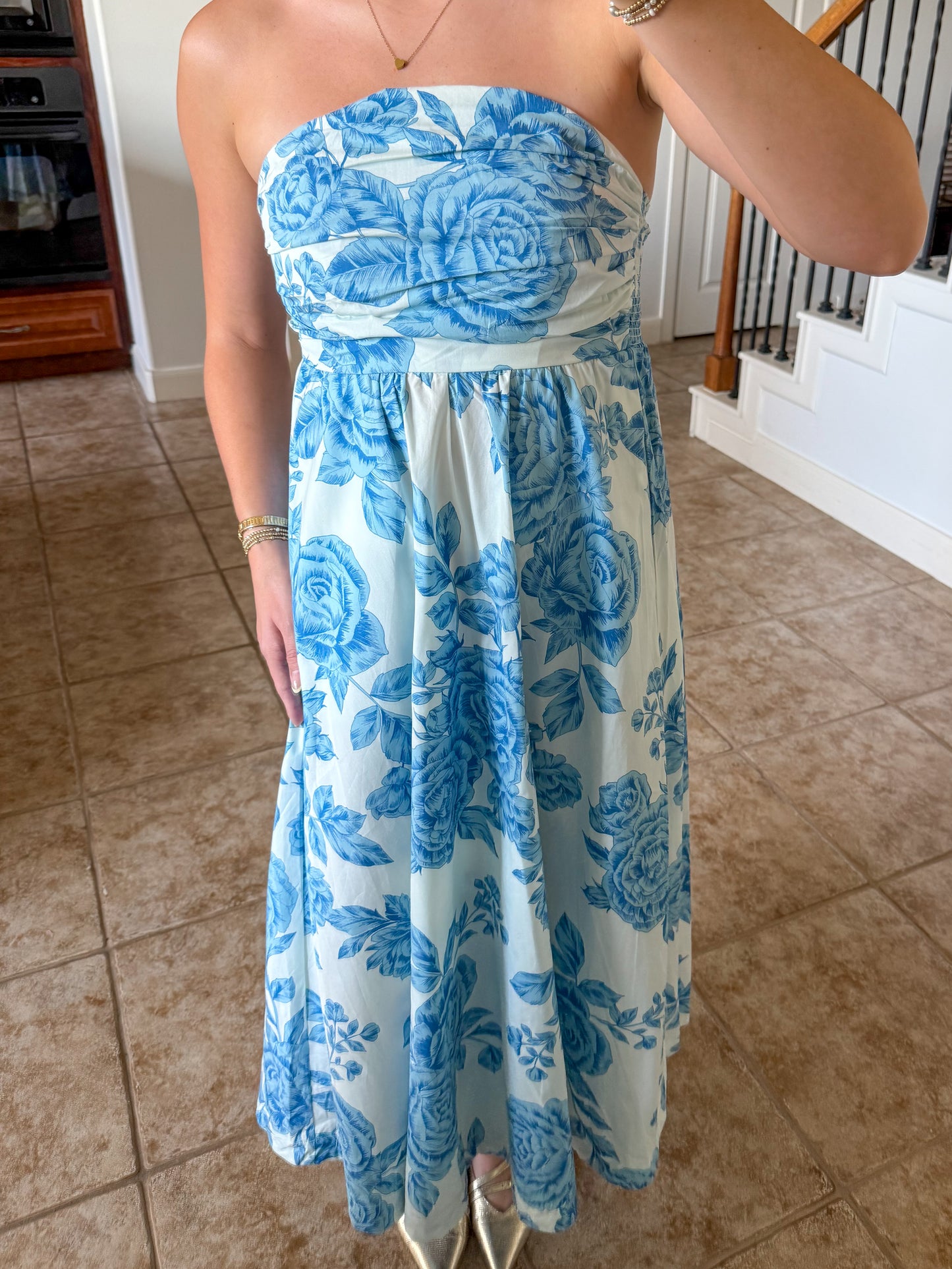 Lake Como Strapless Maxi Dress