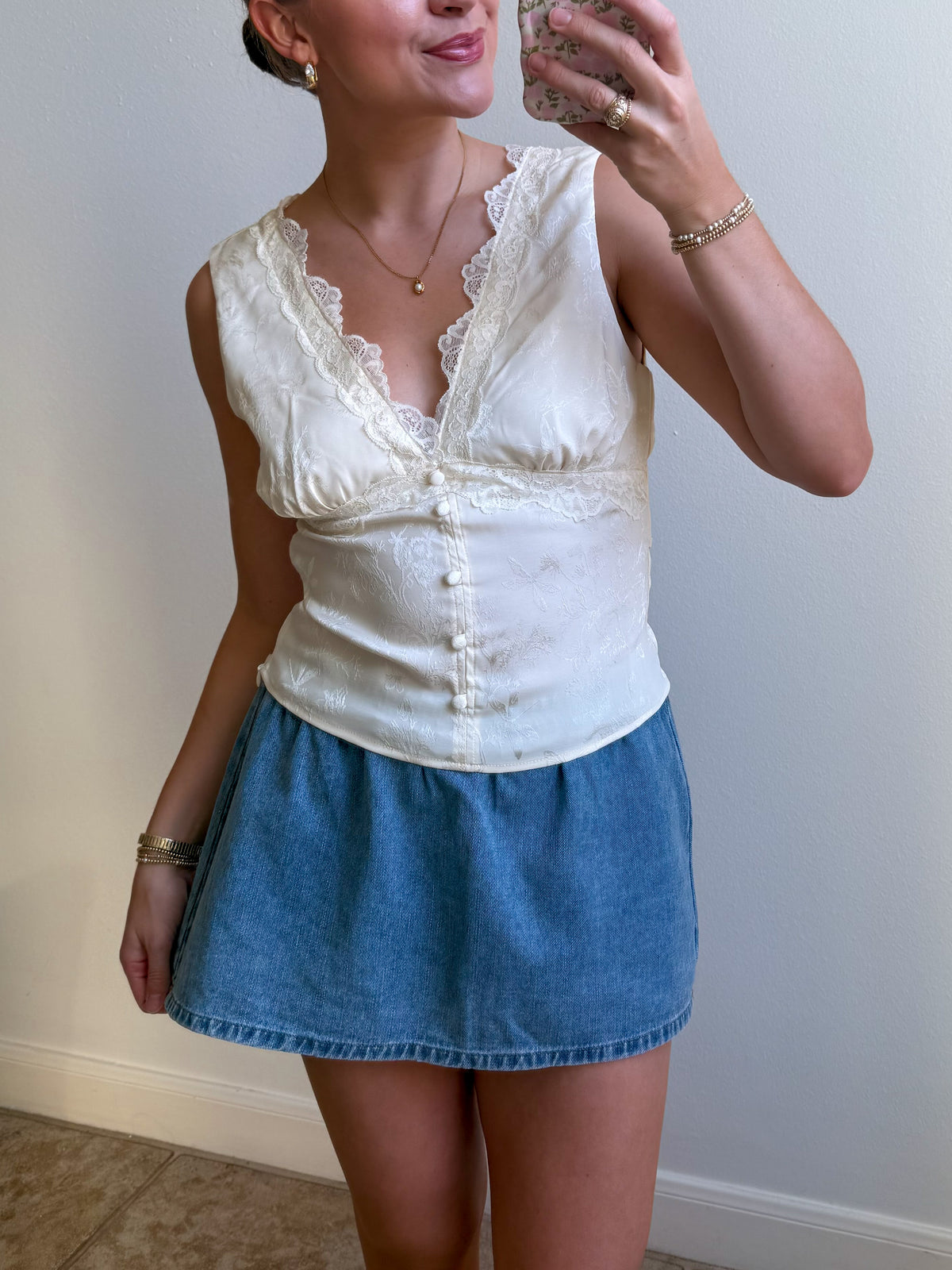 Mara Lace Trim Top