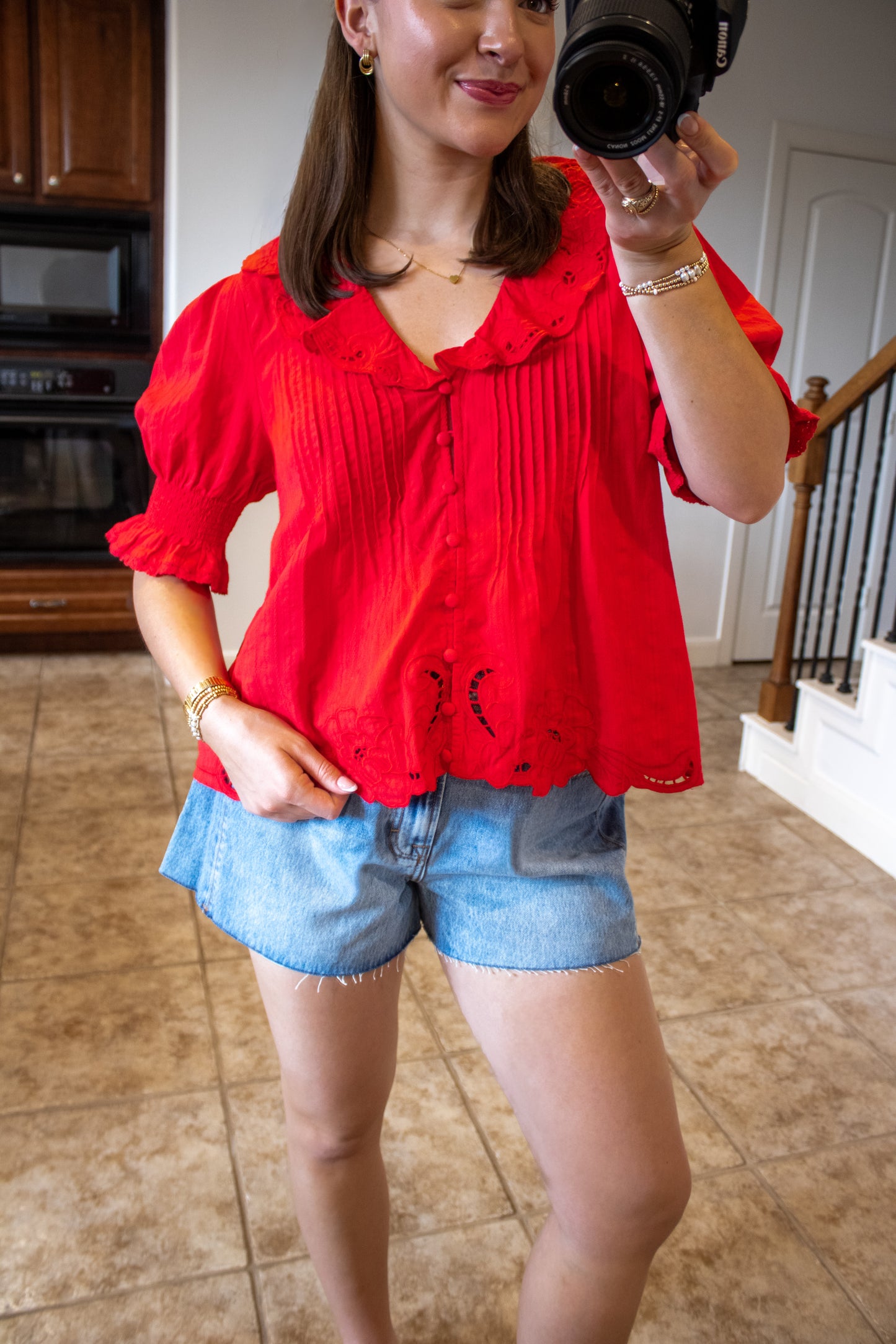 Poppy Embroidered Top