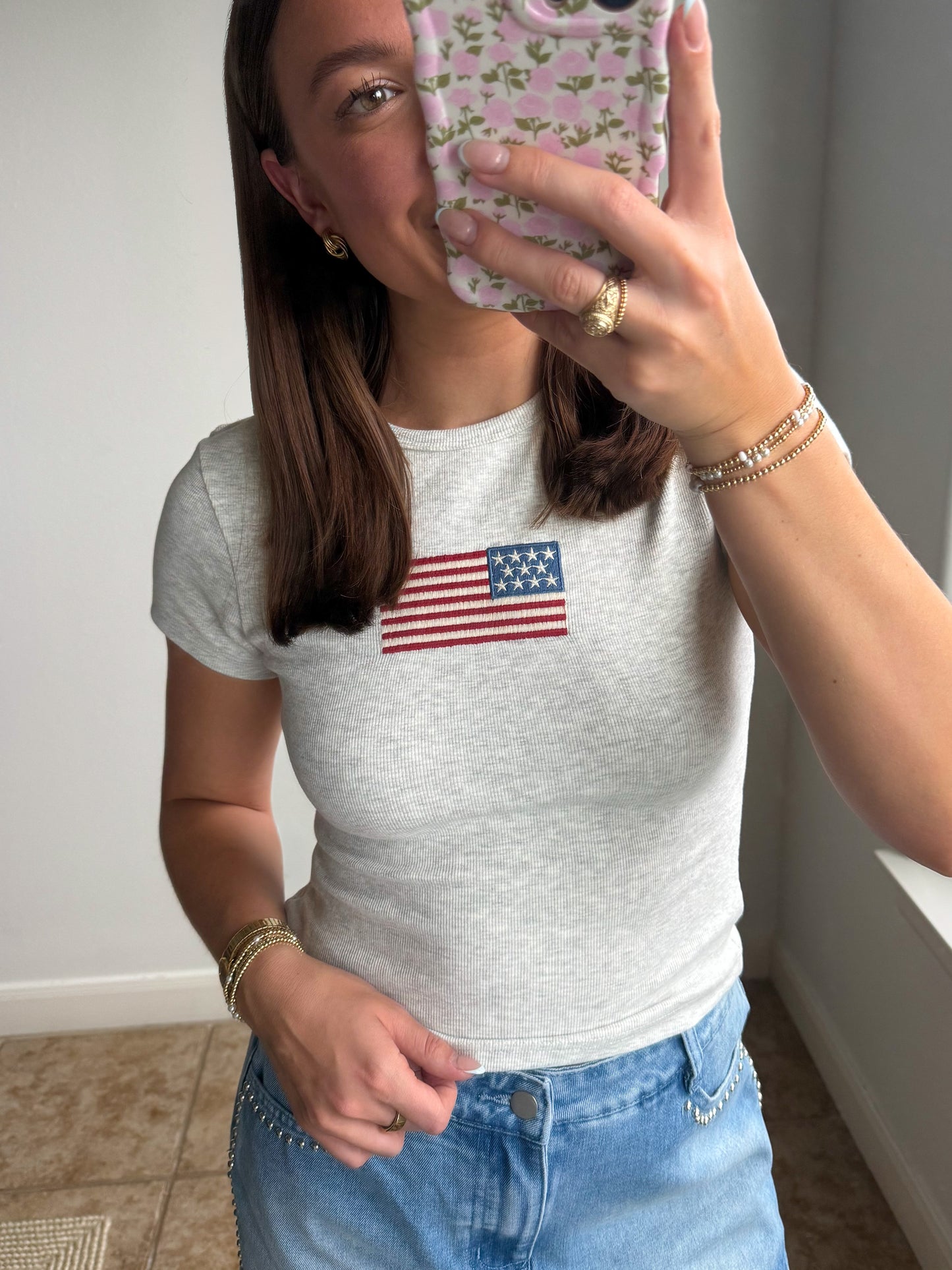 American Flag Baby Tee