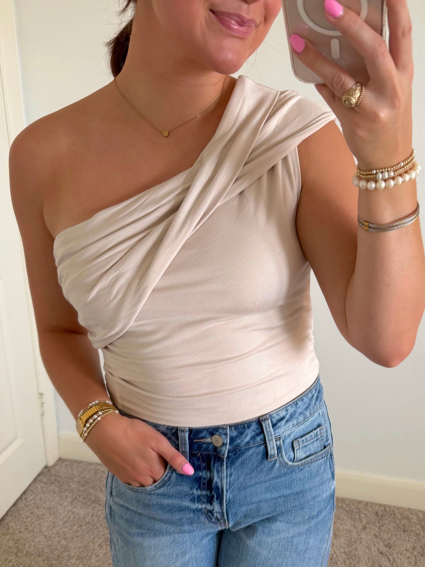 Asymmetrical One Shoulder Top