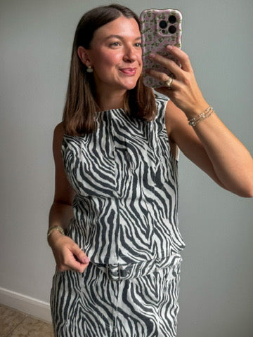 Manhattan Zebra Denim Top