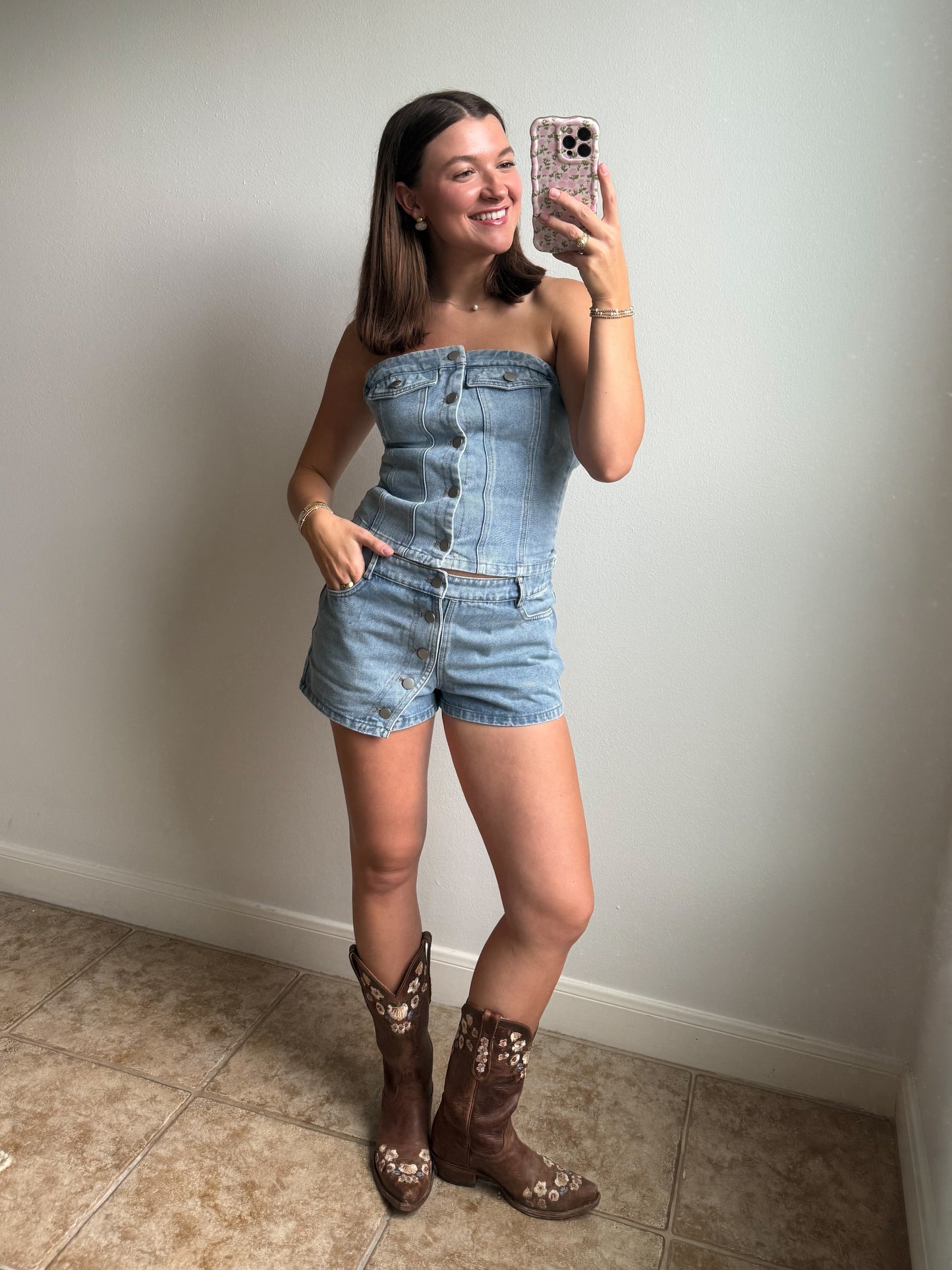 Sutton Denim Button Shorts