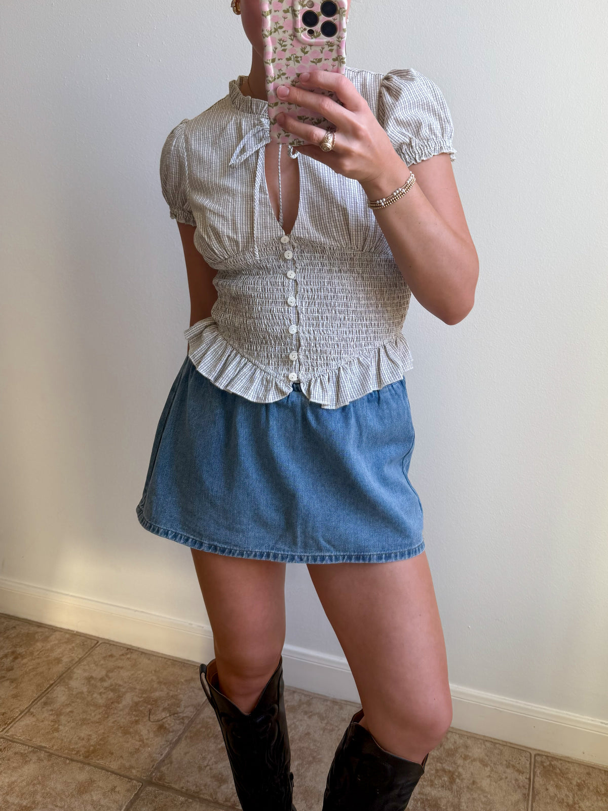 Coffee Run Denim Skort