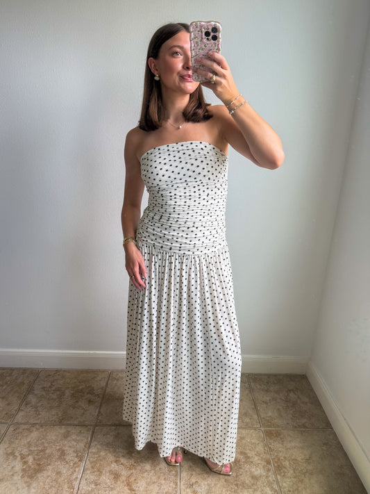 Pearl Polka Dot Maxi Dress