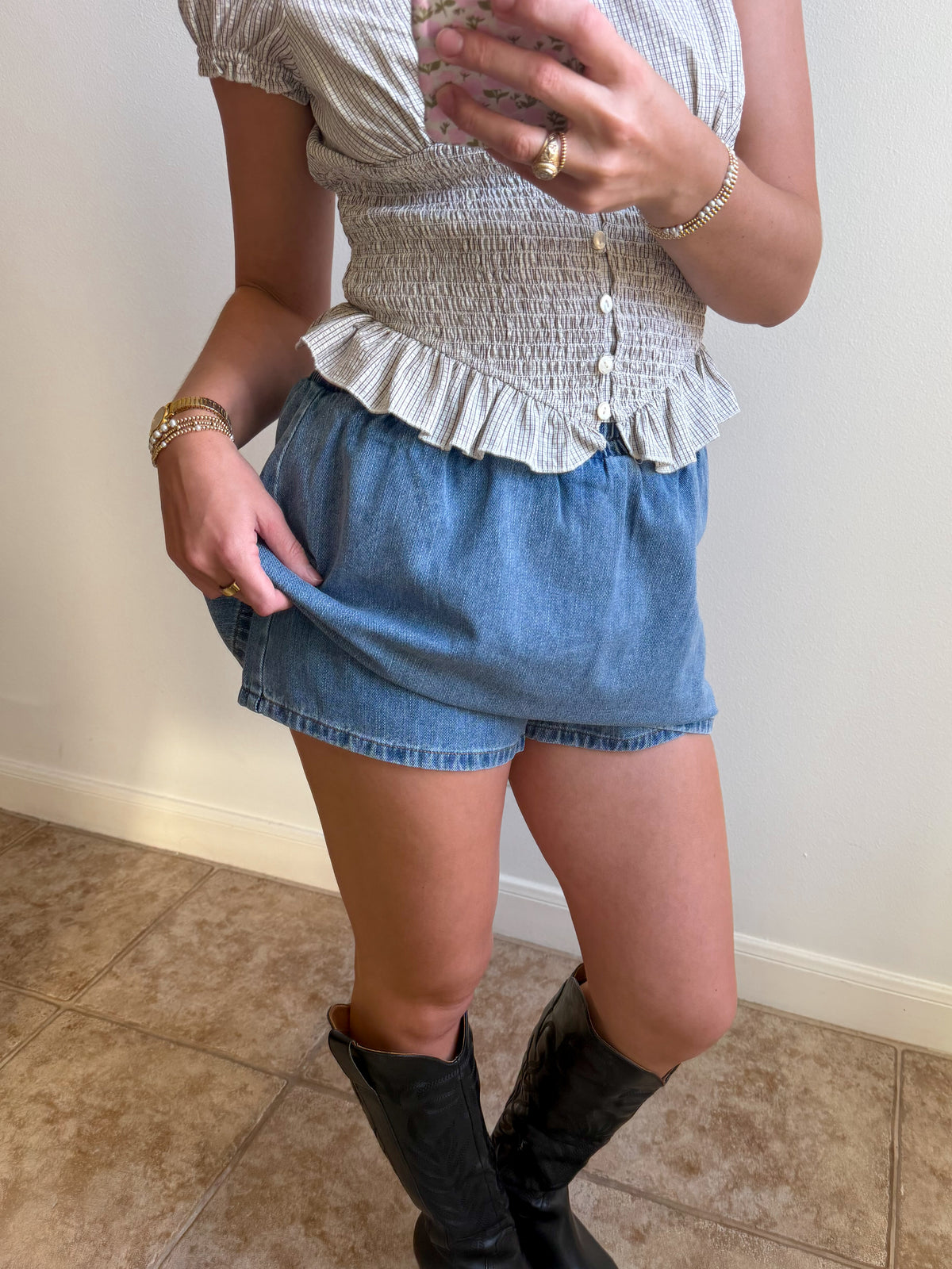 Coffee Run Denim Skort
