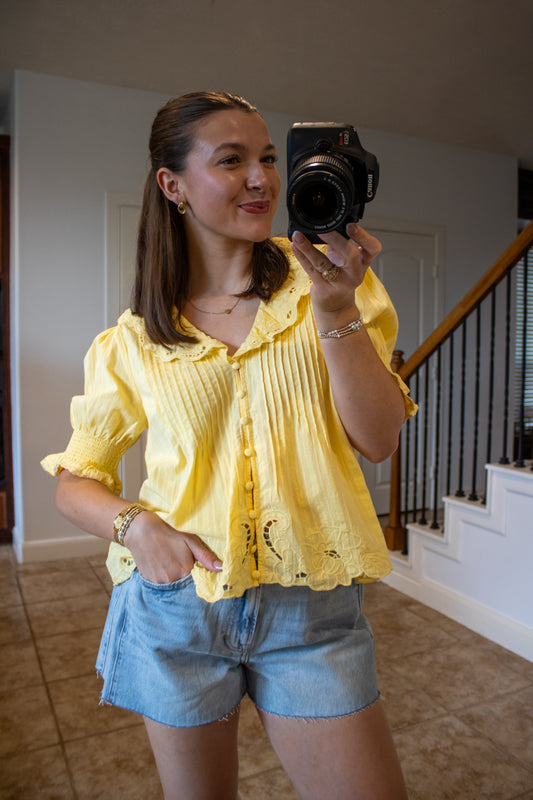 Honeysuckle Embroidered Top