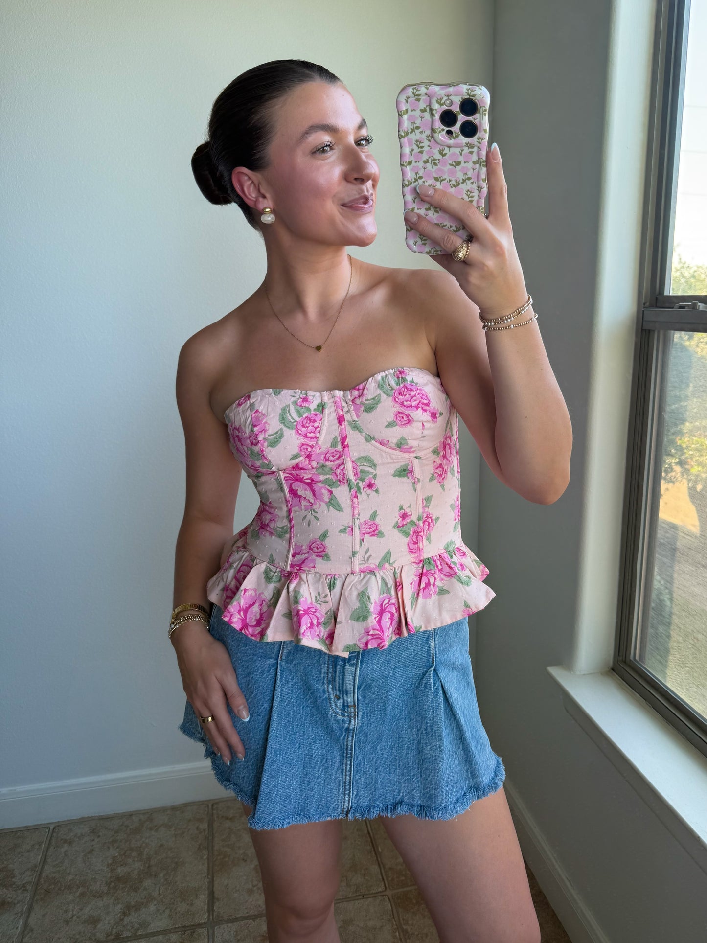 Rose Garden Strapless Top