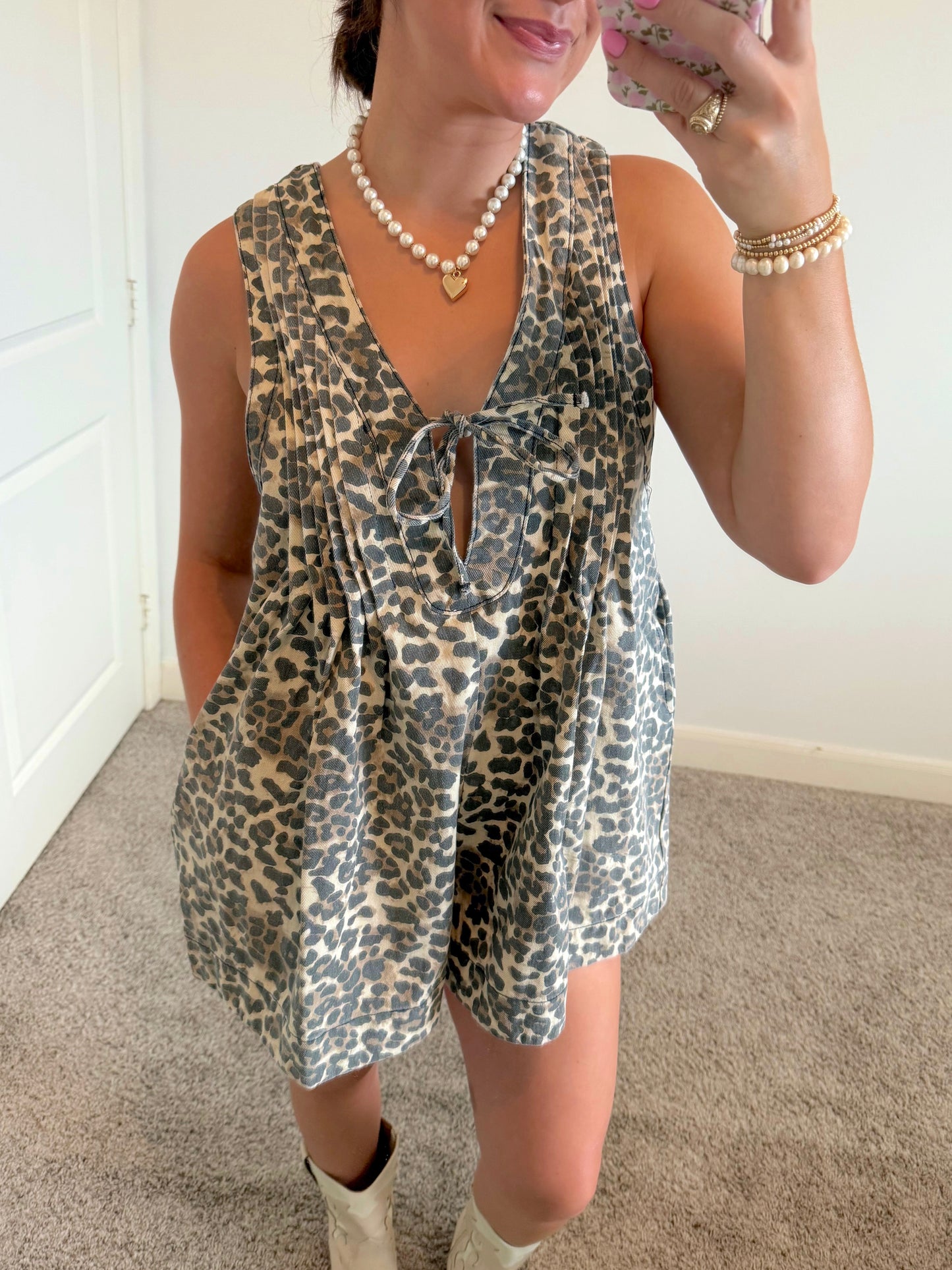 Wild Honey Denim Romper