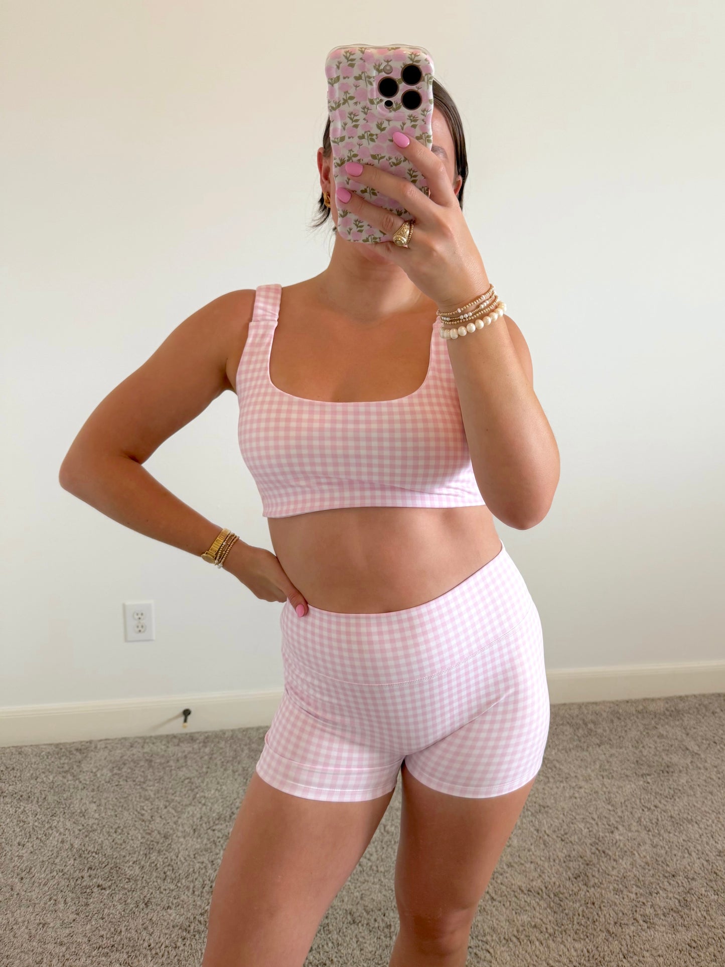 Strawberry Gingham Athletic Set