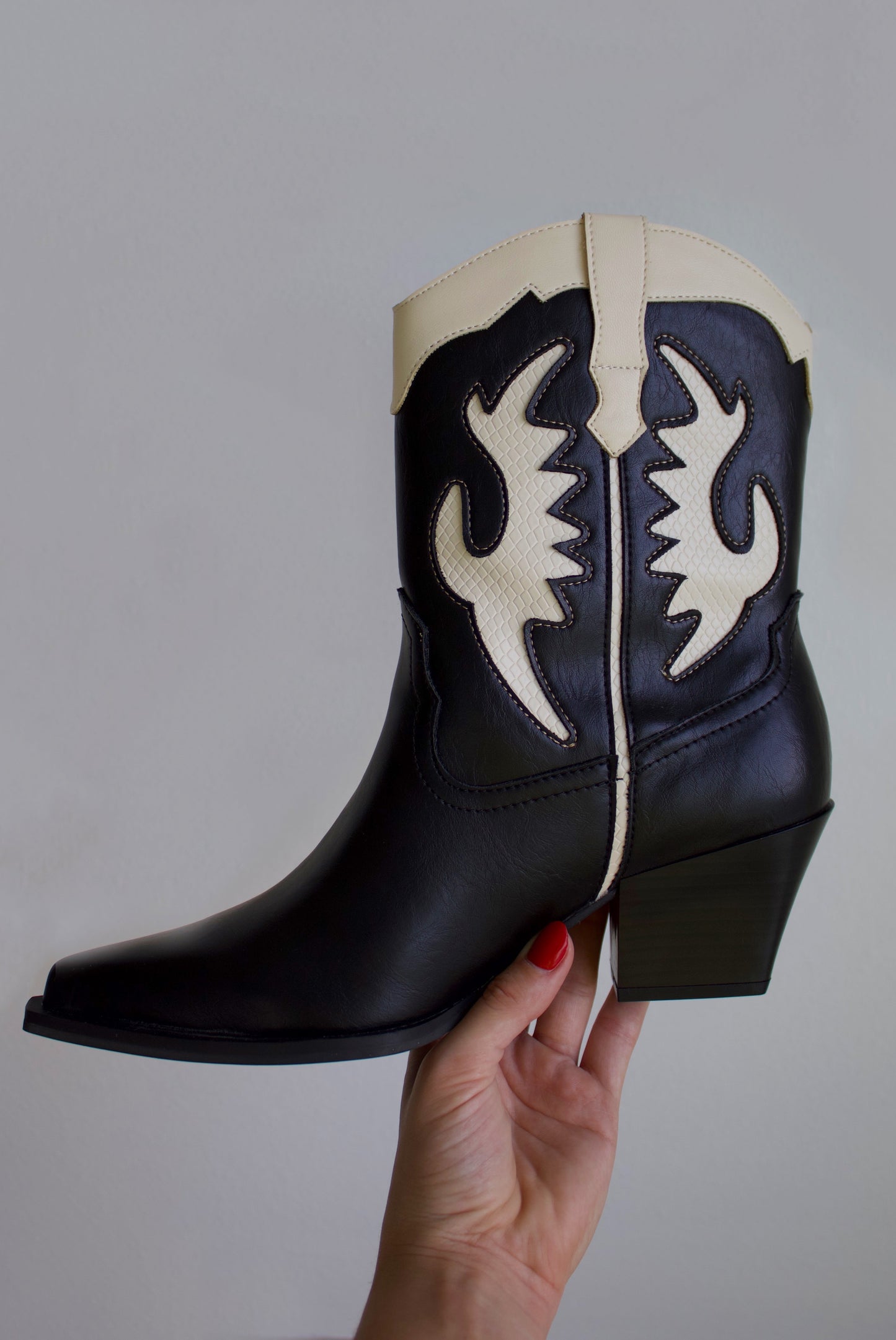 Black Contrast Cowgirl Boots