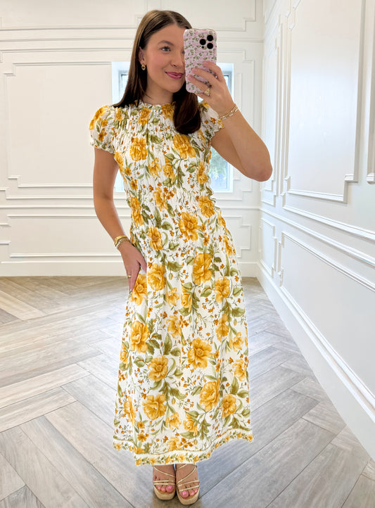 Marigold Smocked Maxi Dress
