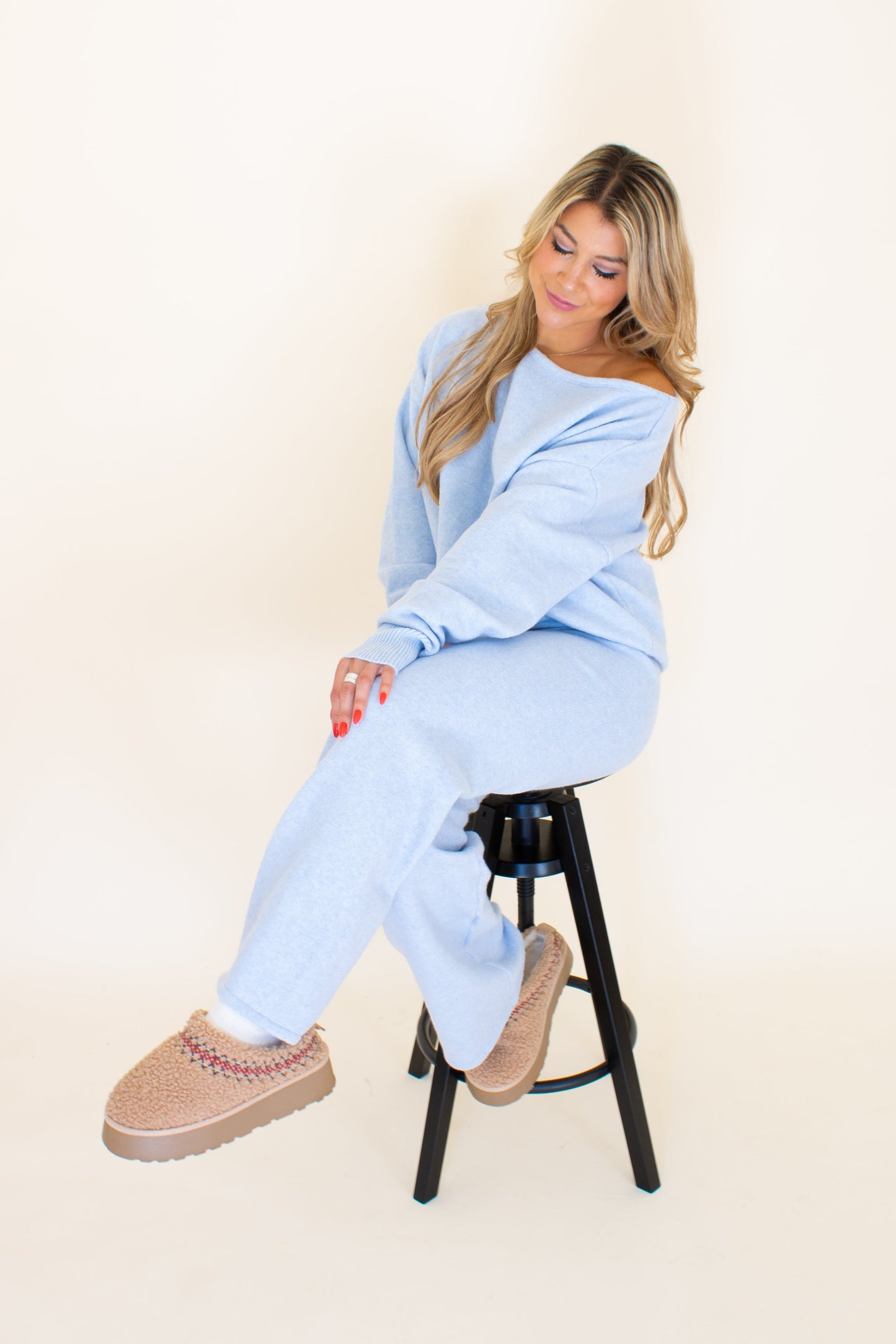 Powder Blue Sweater Set