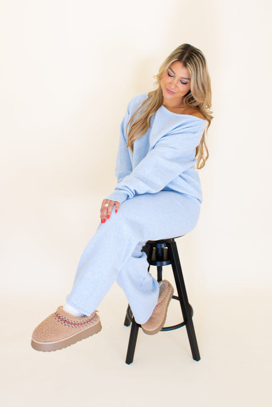 Powder Blue Sweater Set