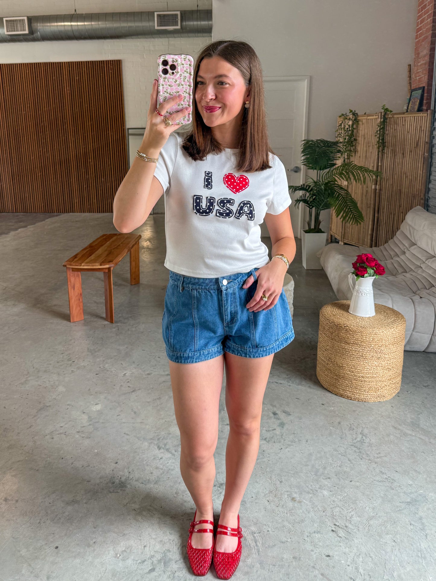 I Love USA Baby Tee