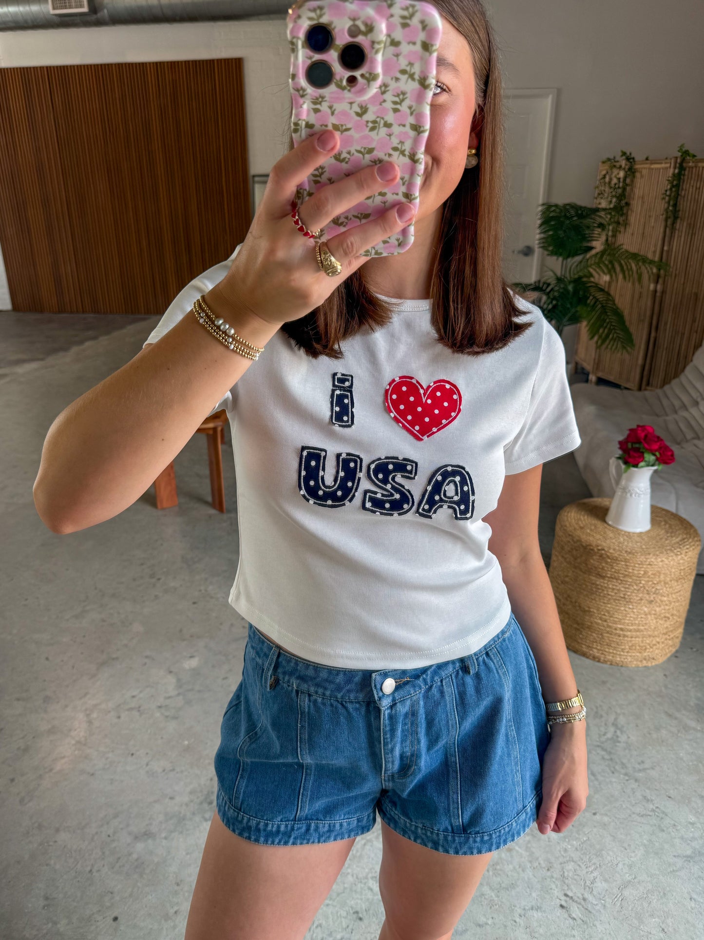 I Love USA Baby Tee