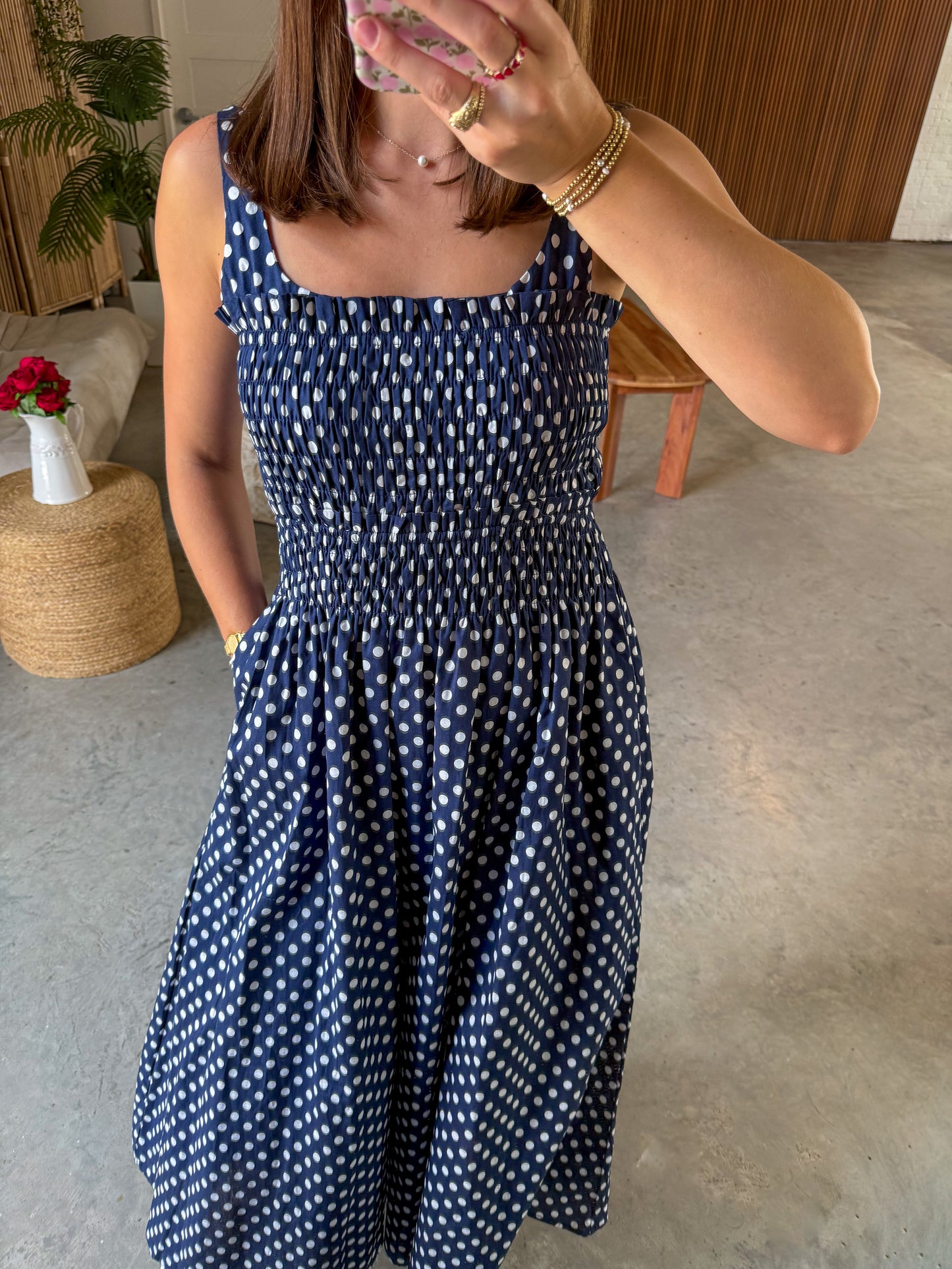 Sailor Polka Dot Maxi Dress