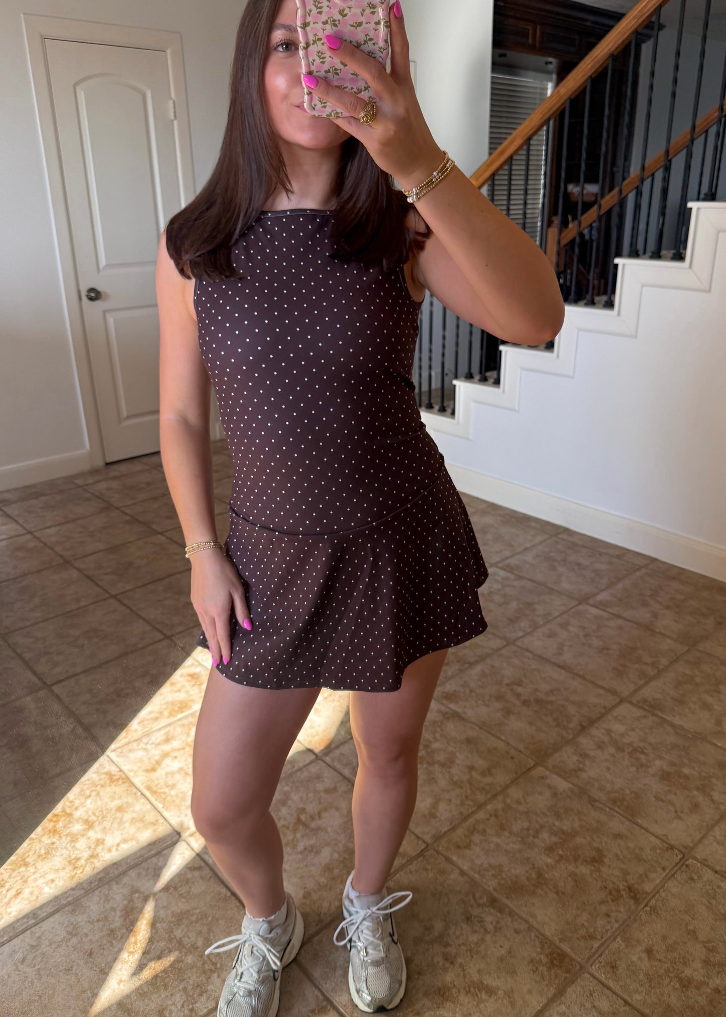 Chocolate Polka Dot Athletic Dress