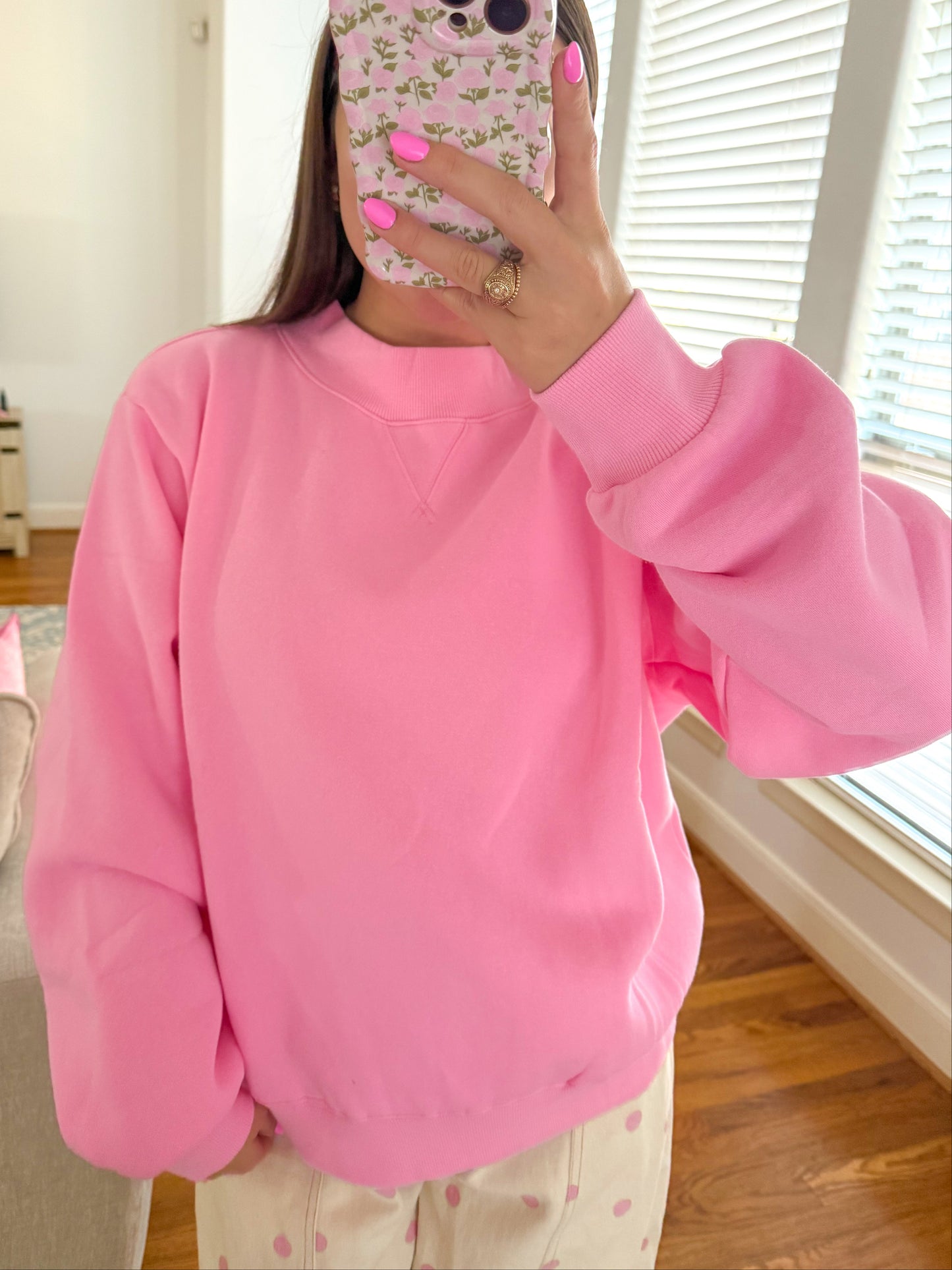 Party Pink Mockneck Sweatshirt