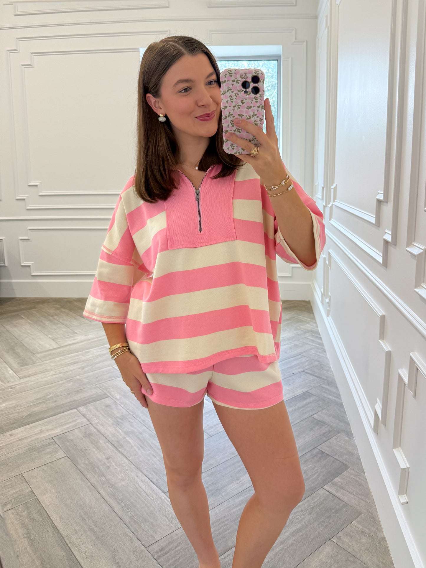 Bubblegum Striped Lounge Set