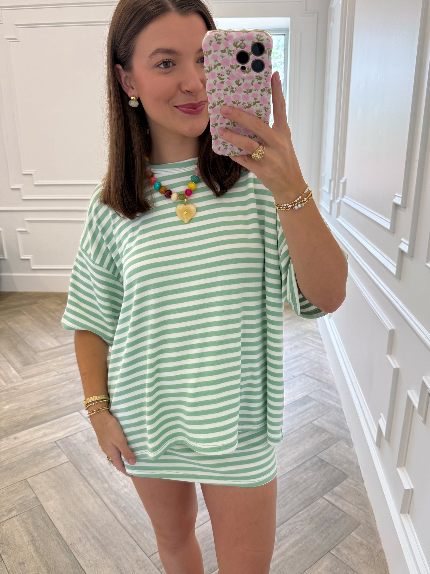 Sage Striped Skort Set