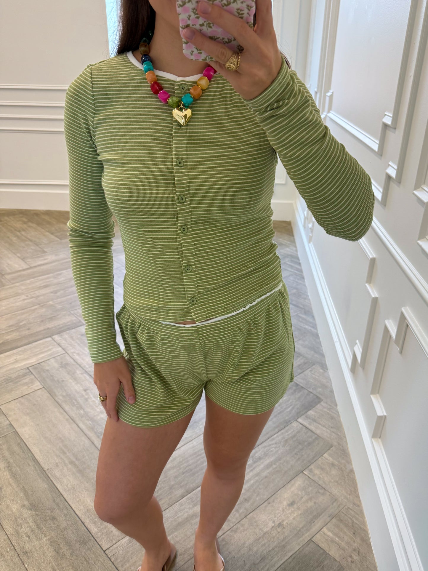 Matcha Striped Lounge Set