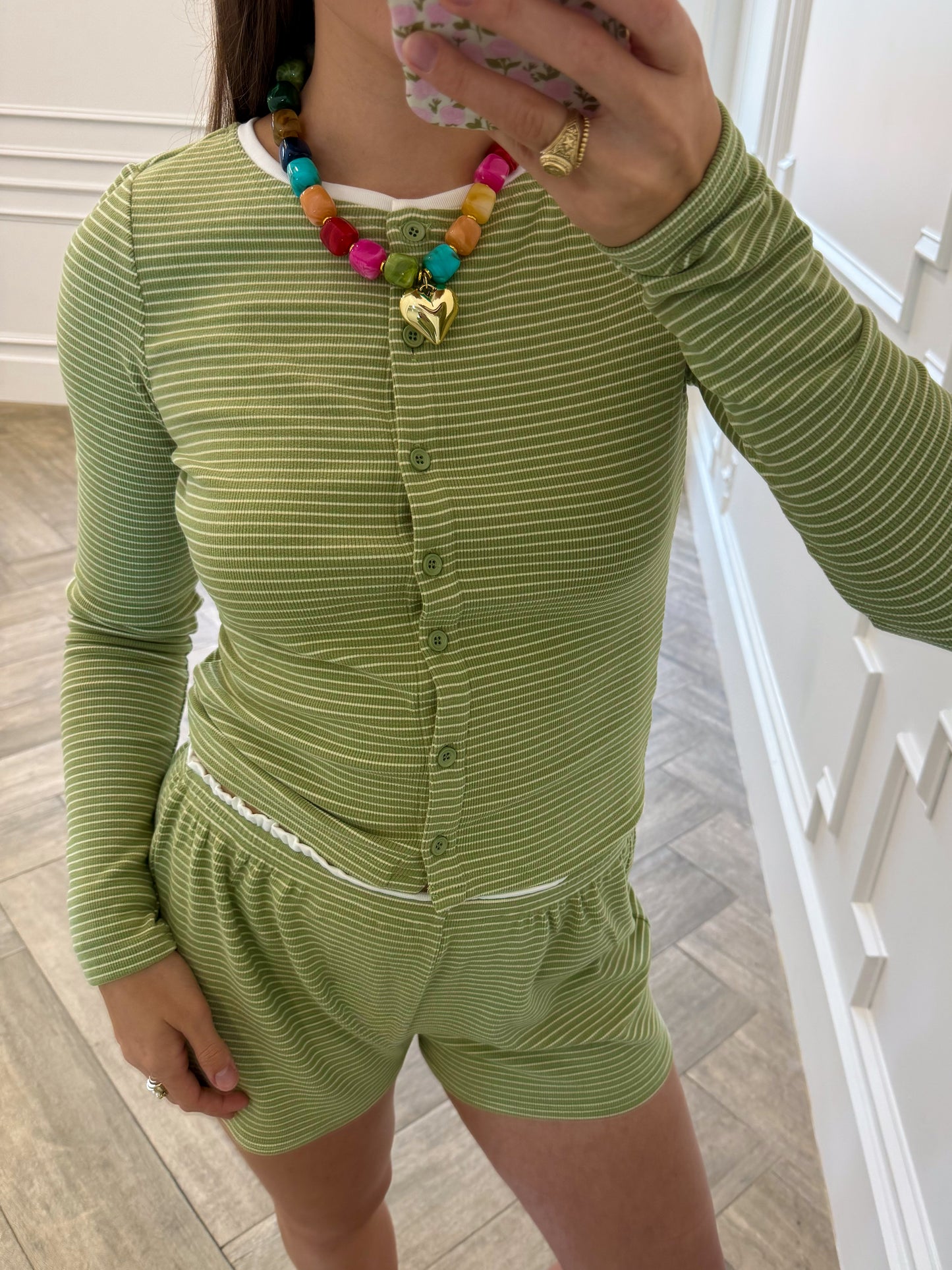 Matcha Striped Lounge Set